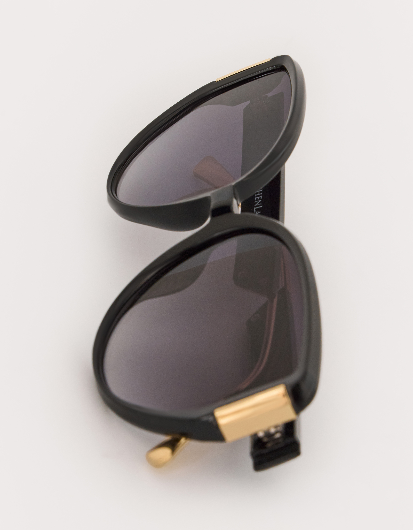 Очки солнцезащитные, металл/пластик, овальные, золотисто-черные, Eyewear, image-2