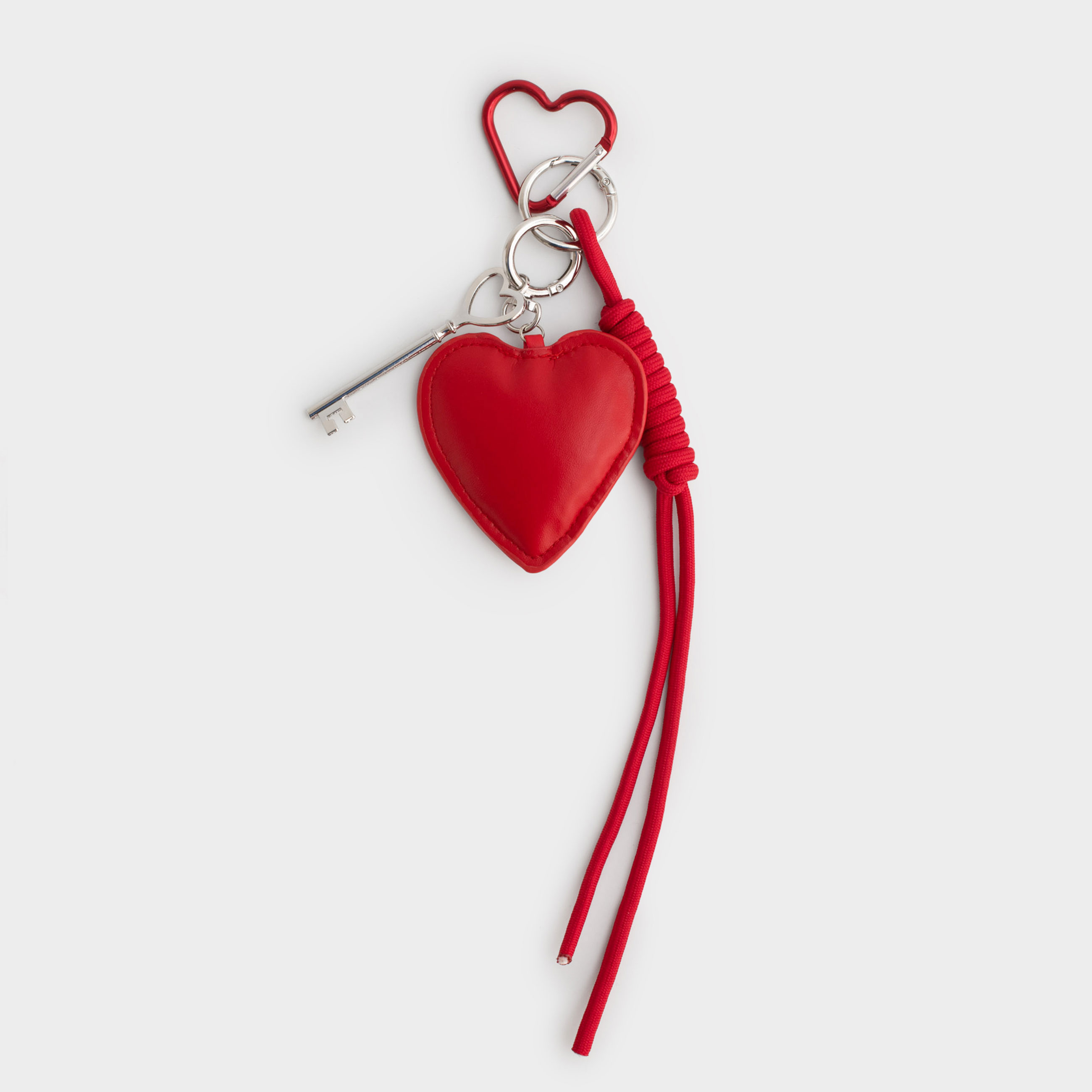 Салпыншақ, 8 см, полиэстер/полиуретан/металл, қызыл, Жүрек, Keychain heart, image-0