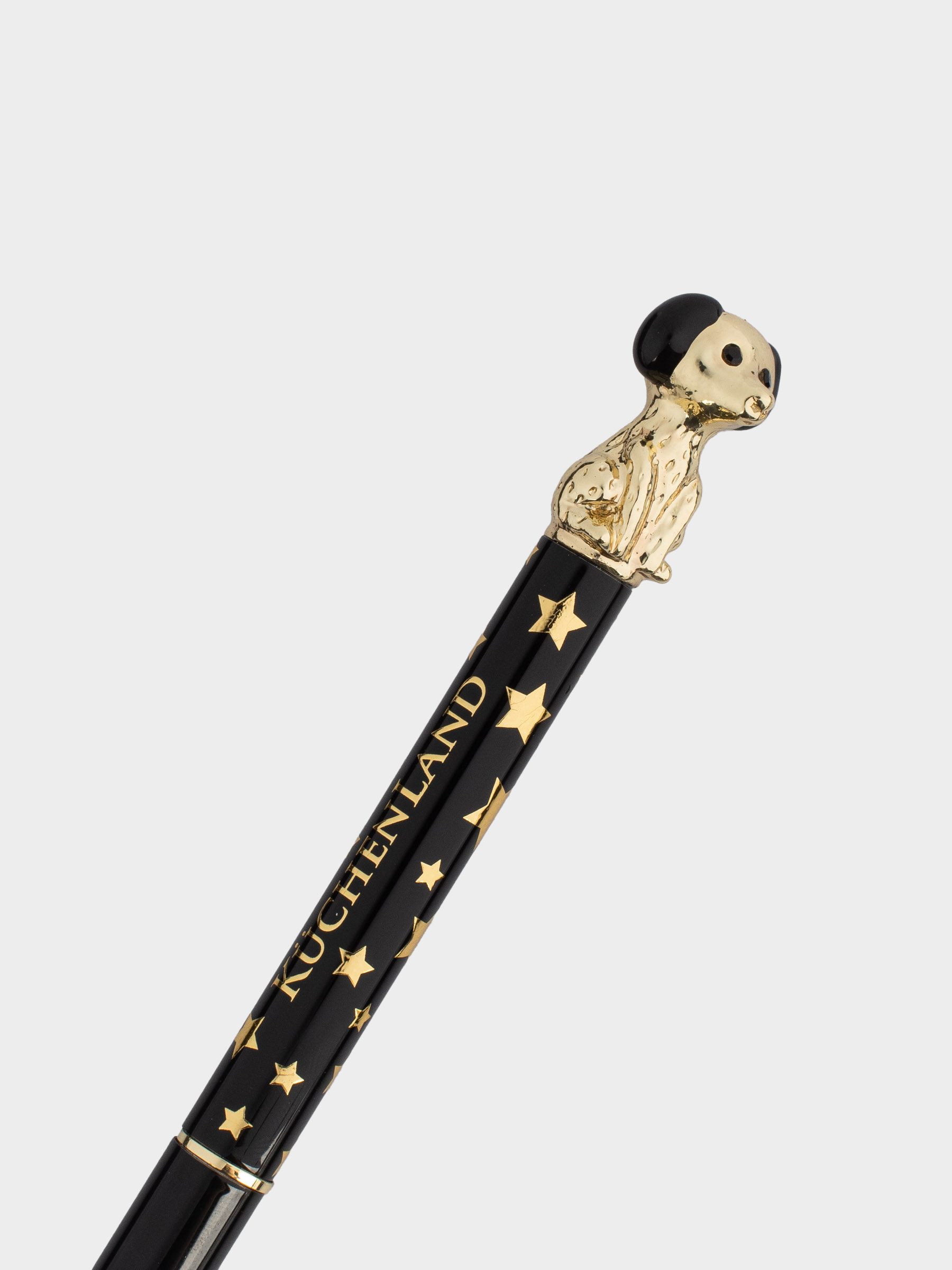 Ручка шариковая, 14 см, с фигуркой, сталь, черно-золотистая, Собачка, Draw figure, image-2