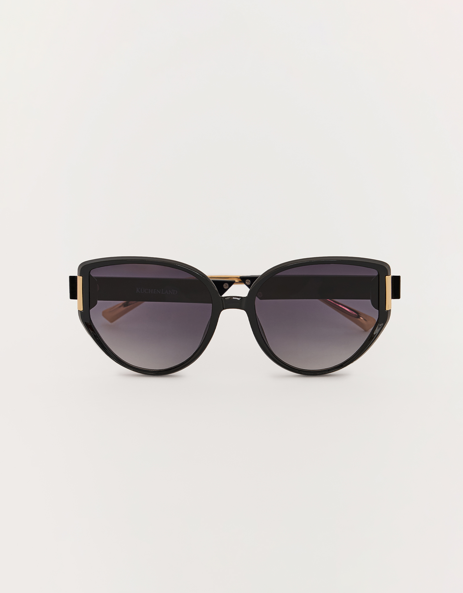 Очки солнцезащитные, металл/пластик, овальные, золотисто-черные, Eyewear, image-0