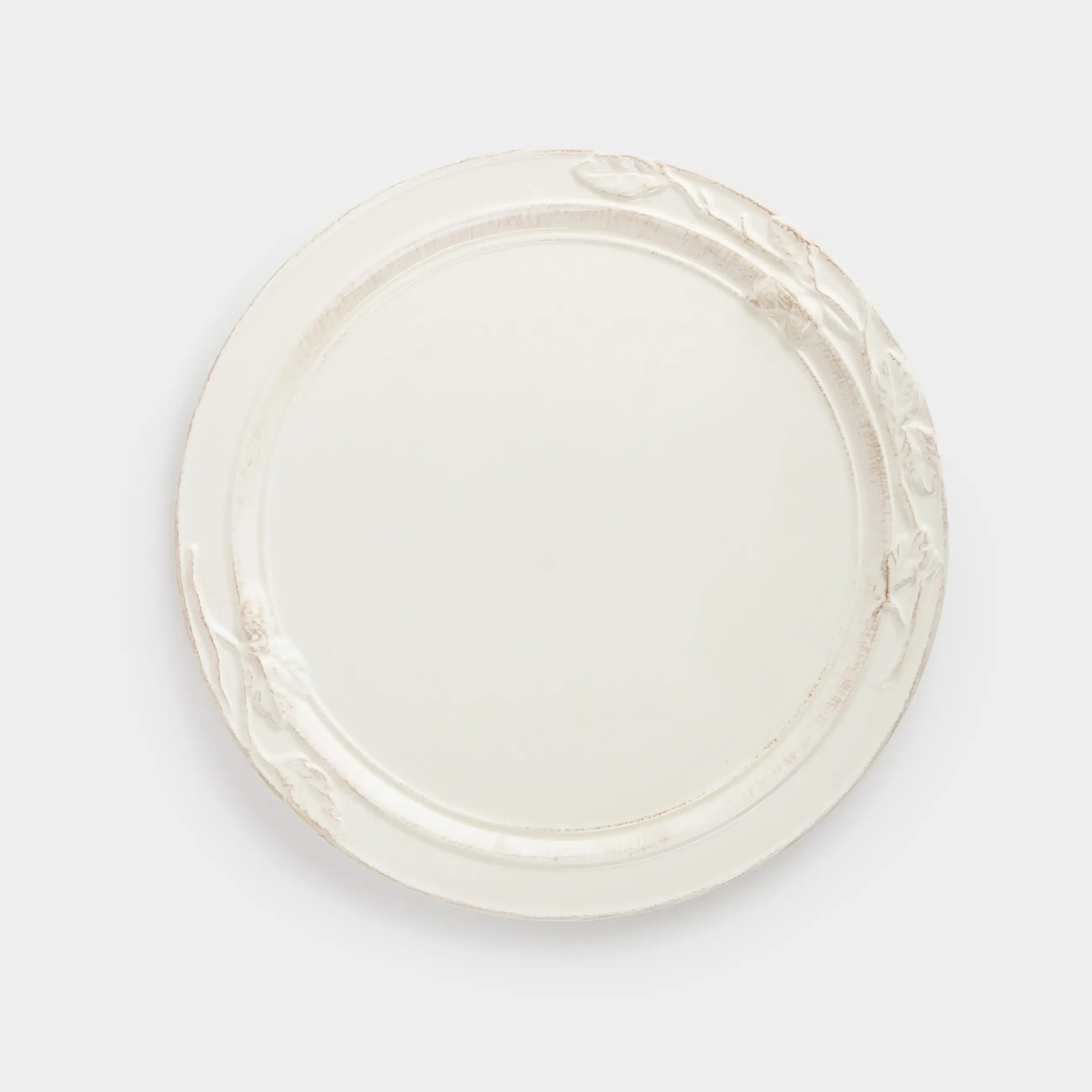 Блюдо, 26 см, керамика, белое, Ветви с листьями, Antique