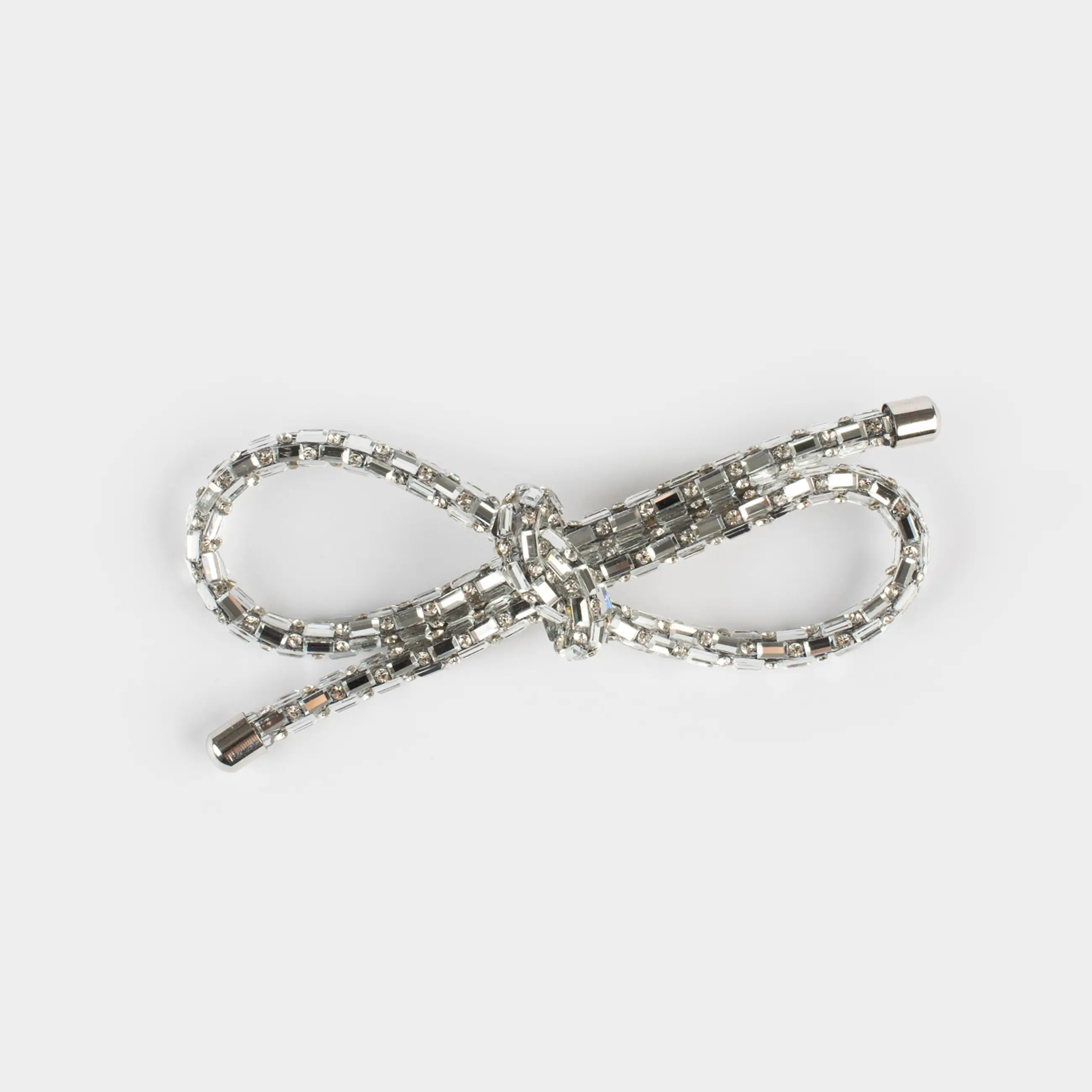 Шаш қыстырғыш, 12 см, шыны/металл, күміс түстес, Бант, Hair crystal