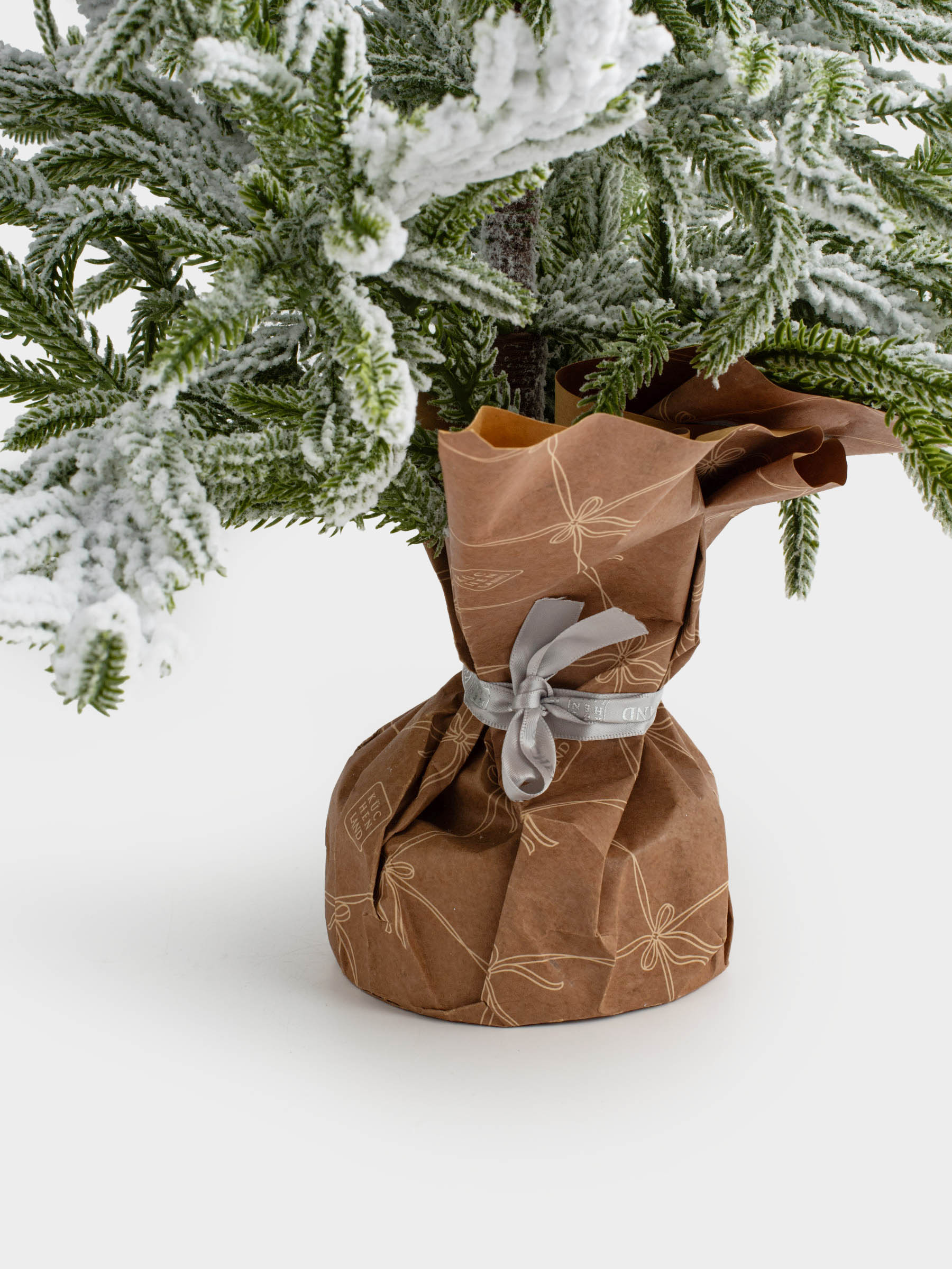 Ель искусственная, 60 см, в крафте, пластик, Ель в снегу, Snowy decor, image-3