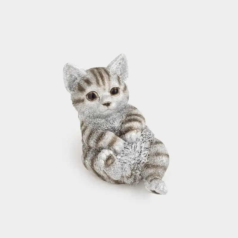 Мүсінше, 12 см, полирезин, күміс, Мысық жатыр, Cat