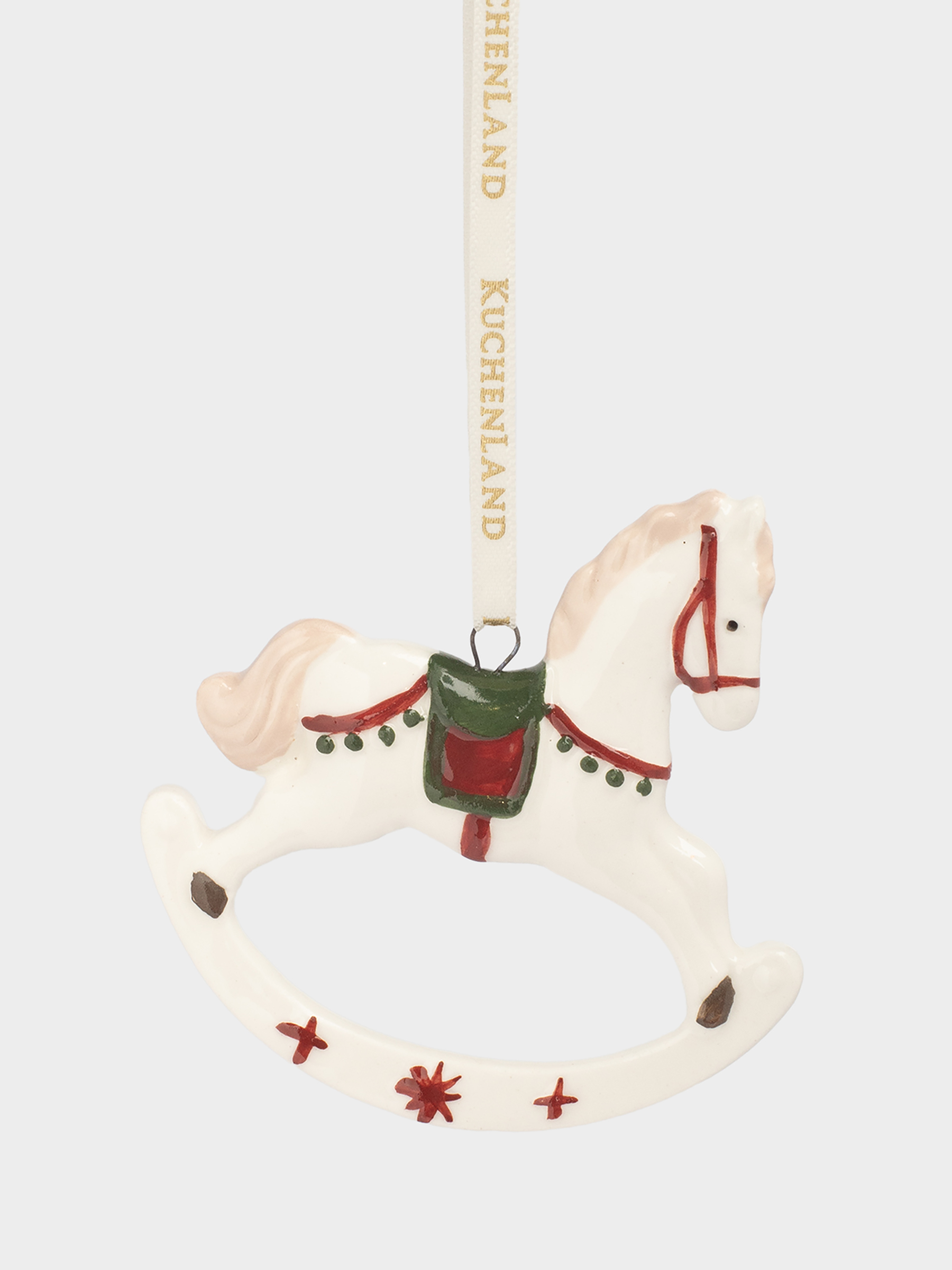 Шырша ойыншығы, 7 см, фарфор P, ақ, Жылқы, Figure christmas, image-0
