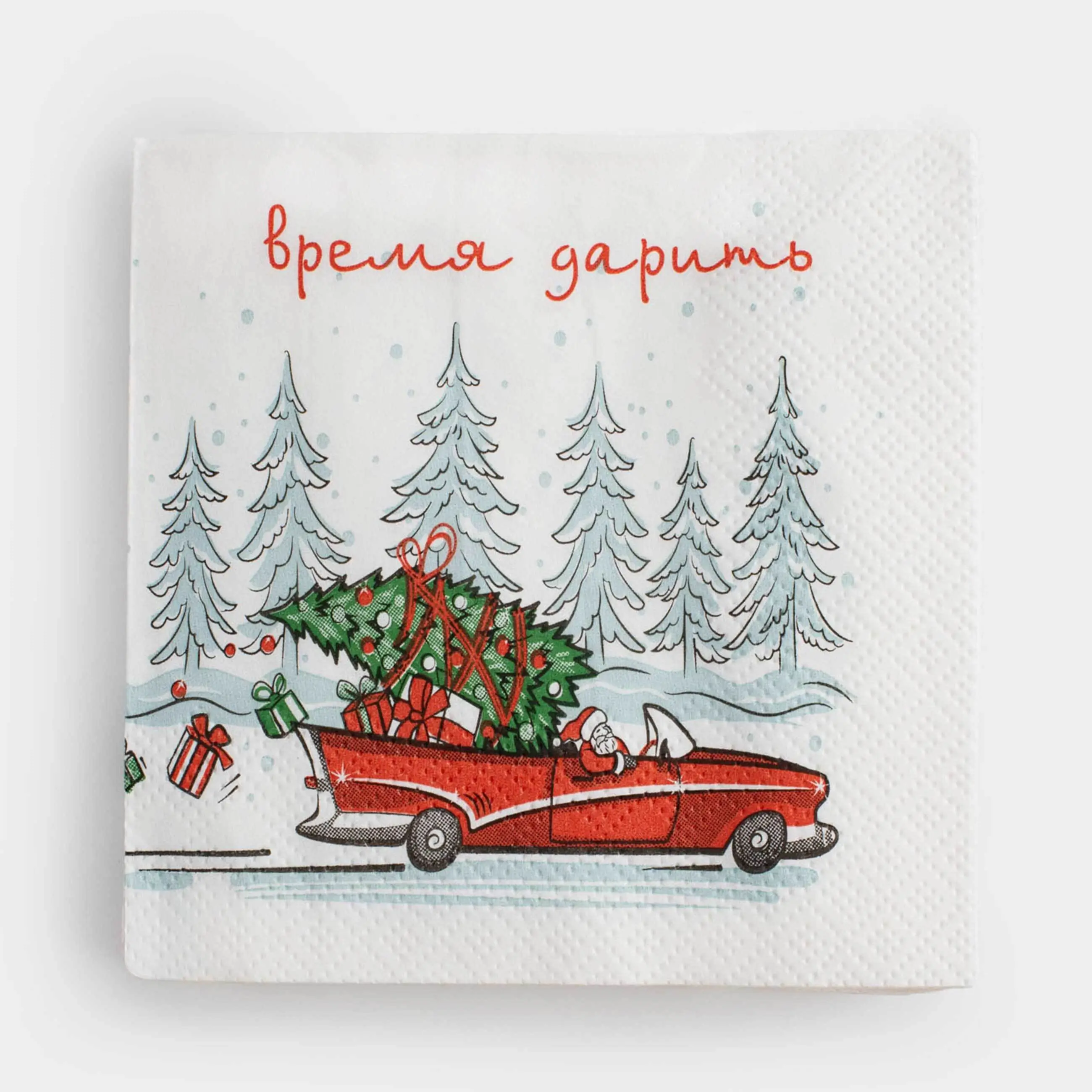 Қағаз майлықтар, 21х21 см, 20 дана, төртбұрышты, ақ, Сыйға тарту уақыты, Red car