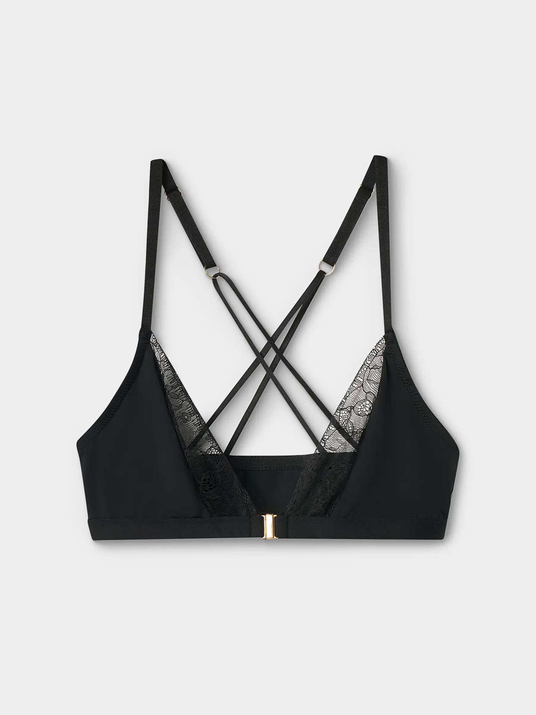 Бюстгальтер, өлшемі L, нейлон/спандекс, шілтер, қара, Yulali