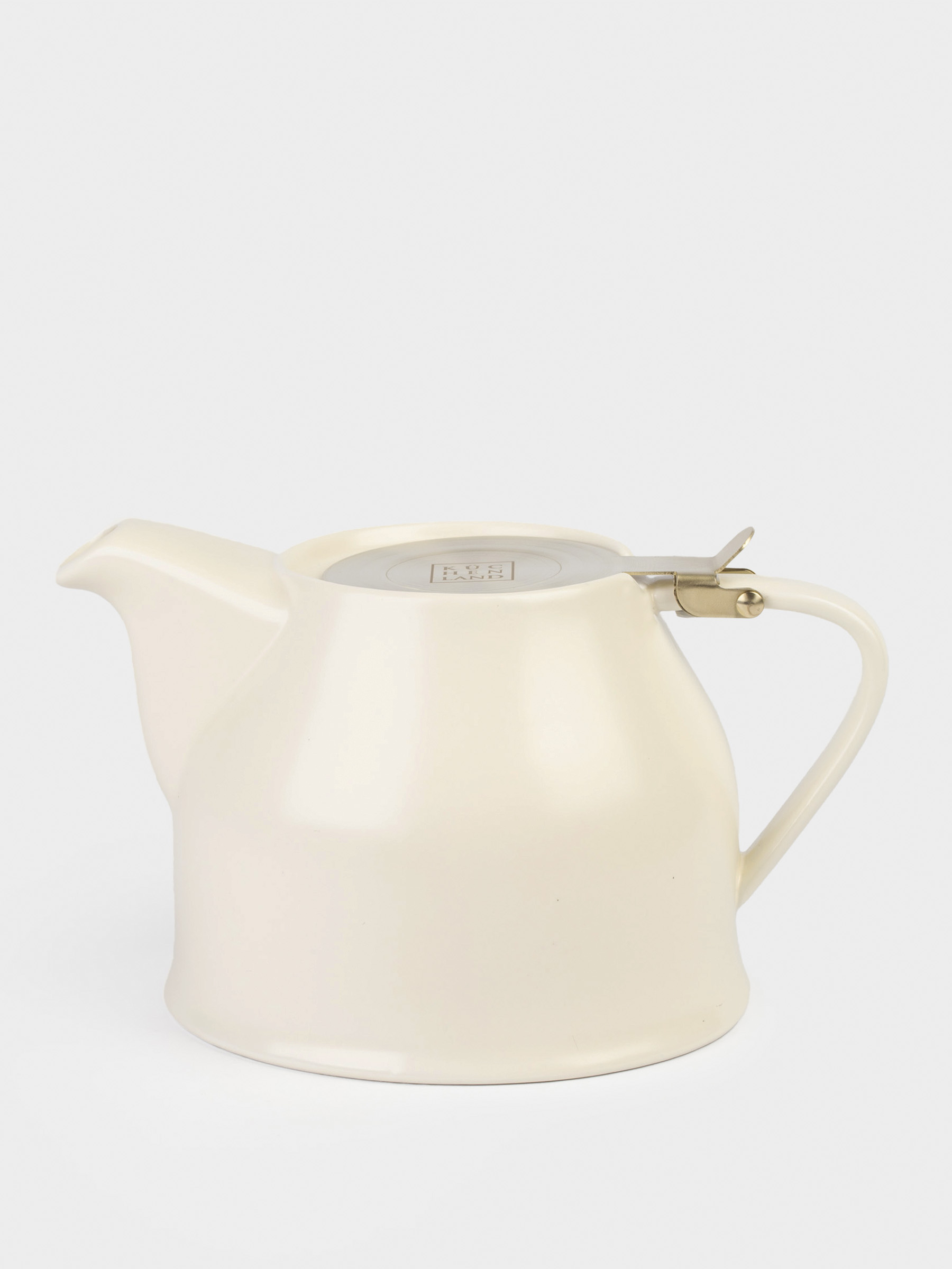 Шай демдейтін шәйнек, 1 л, керамика/болат, сүт түстес-алтын, Kettle ceramo, image-0