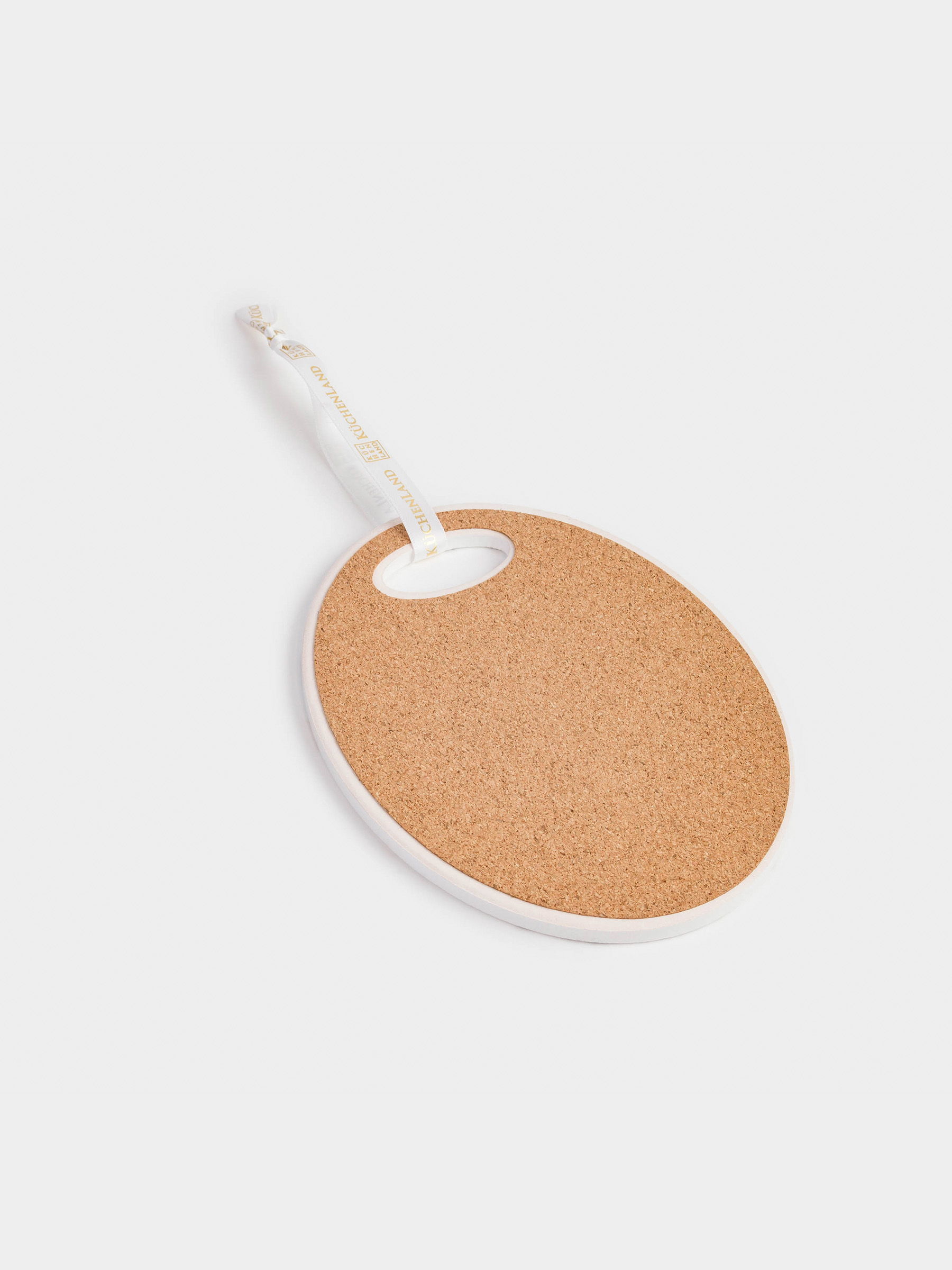 Подставка под горячее, 15x20 см, керамика/пробка, овальная, белая, Ласточки, Paradise garden, image-3