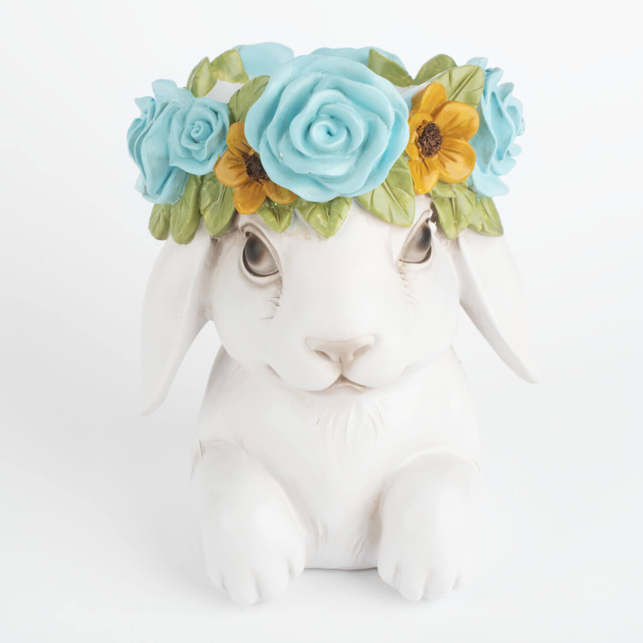 Ваза декоративная, 22 см, полирезин, серая, Кролик в венке, Pure Easter изображение № 1