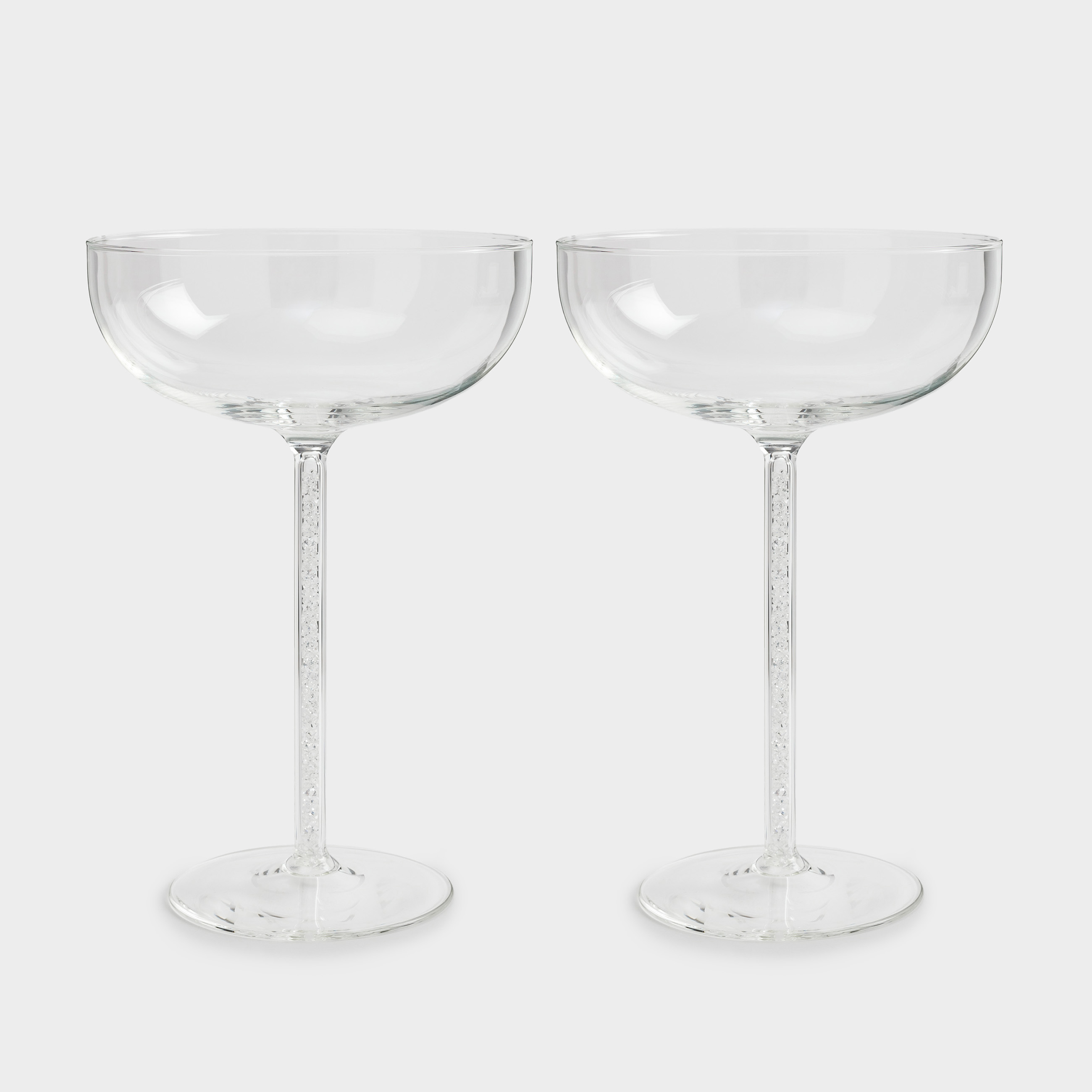 Бокал-креманка для шампанского, 300 мл, 2 шт, стекло/стразы, Crystal decor, image-0