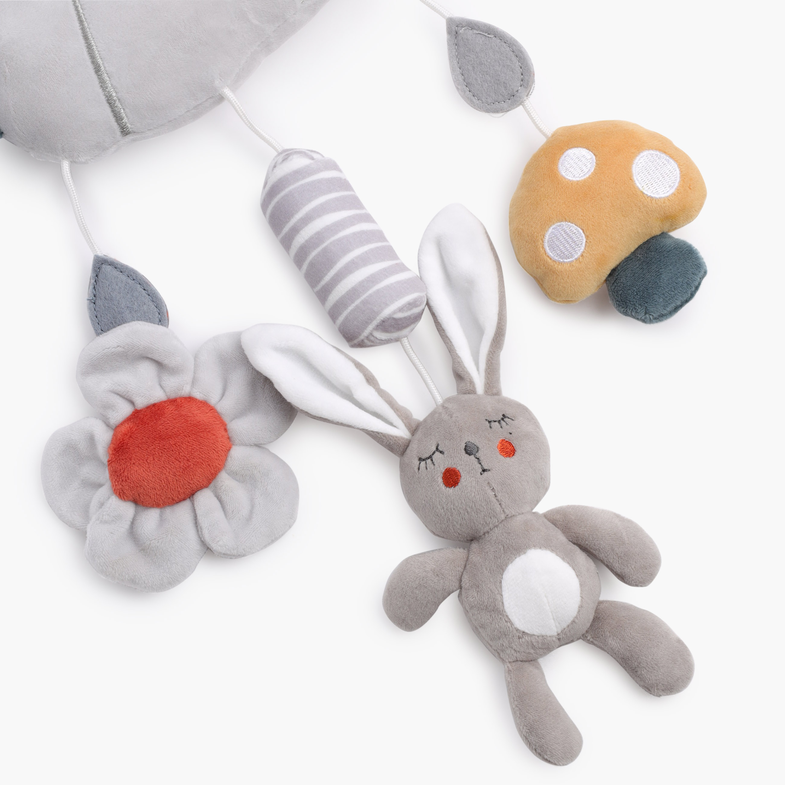Игрушка, 40х27 см, развивающая, подвесная, полиэстер, серая, Морковка, Cradle, image-1