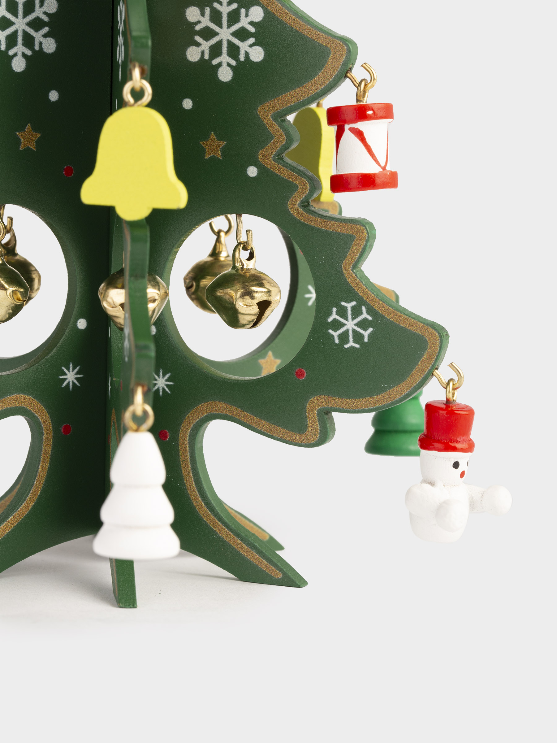 Статуэтка, 18 см, с подвесками, МДФ, зеленая, Ель с игрушками, Christmas style, image-3