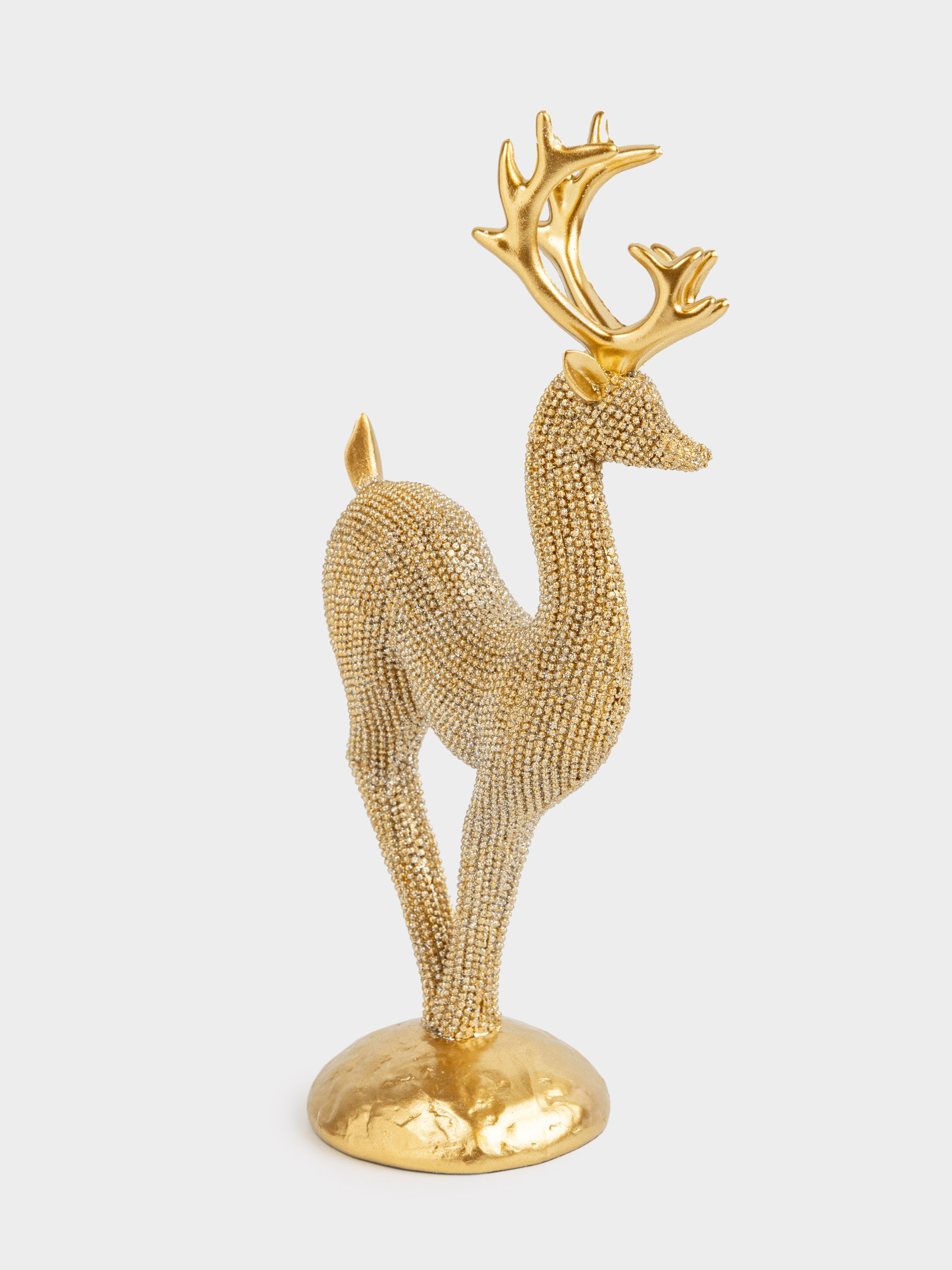 Статуэтка, 23 см, полирезин, золотистая, Олень, Deer sparks, image-2