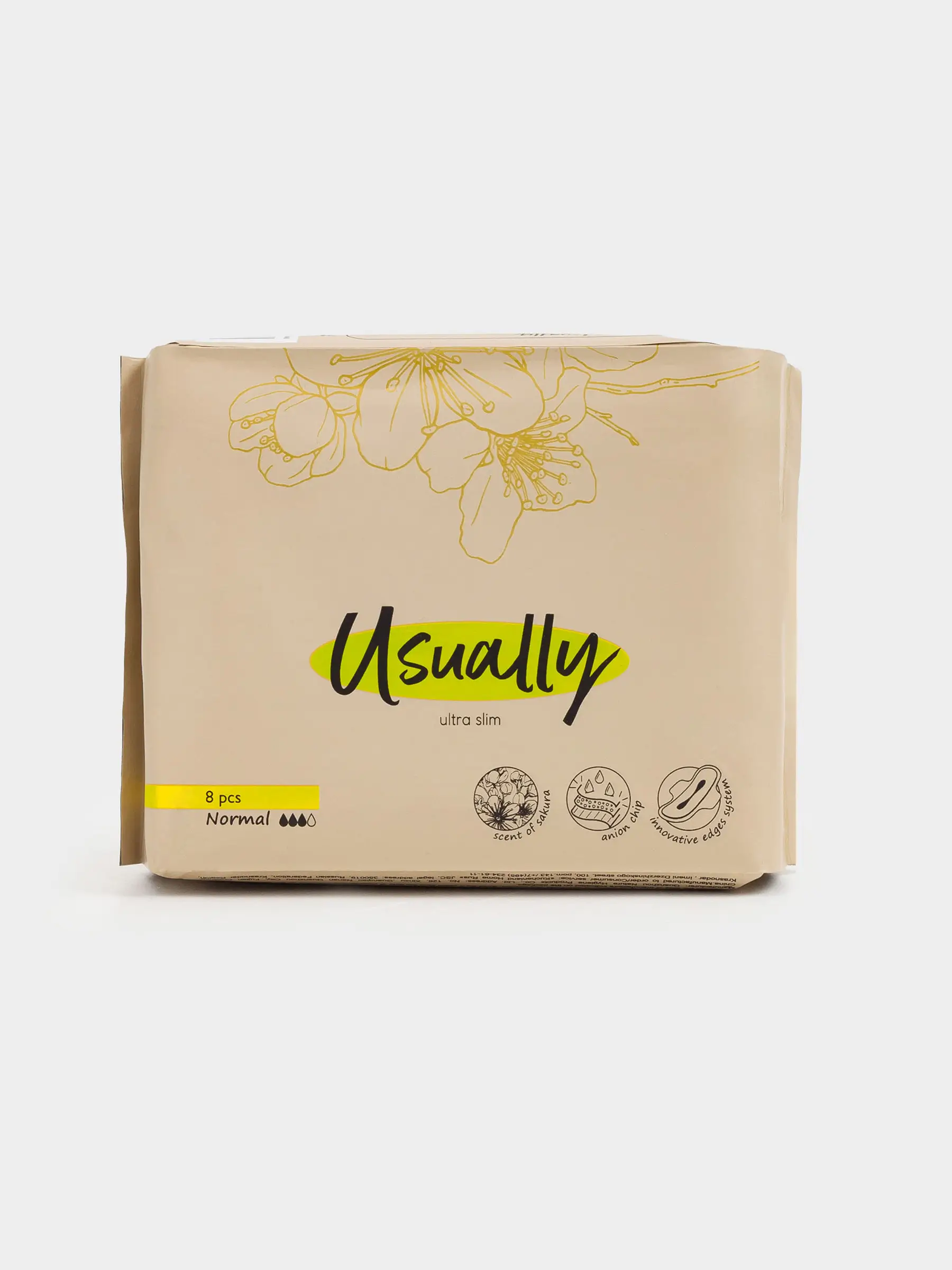 Гигиеналық төсемдер, 24 см, 8 дана, қанаттары бар, хош иістендірілген, Normal, Usually, image-0