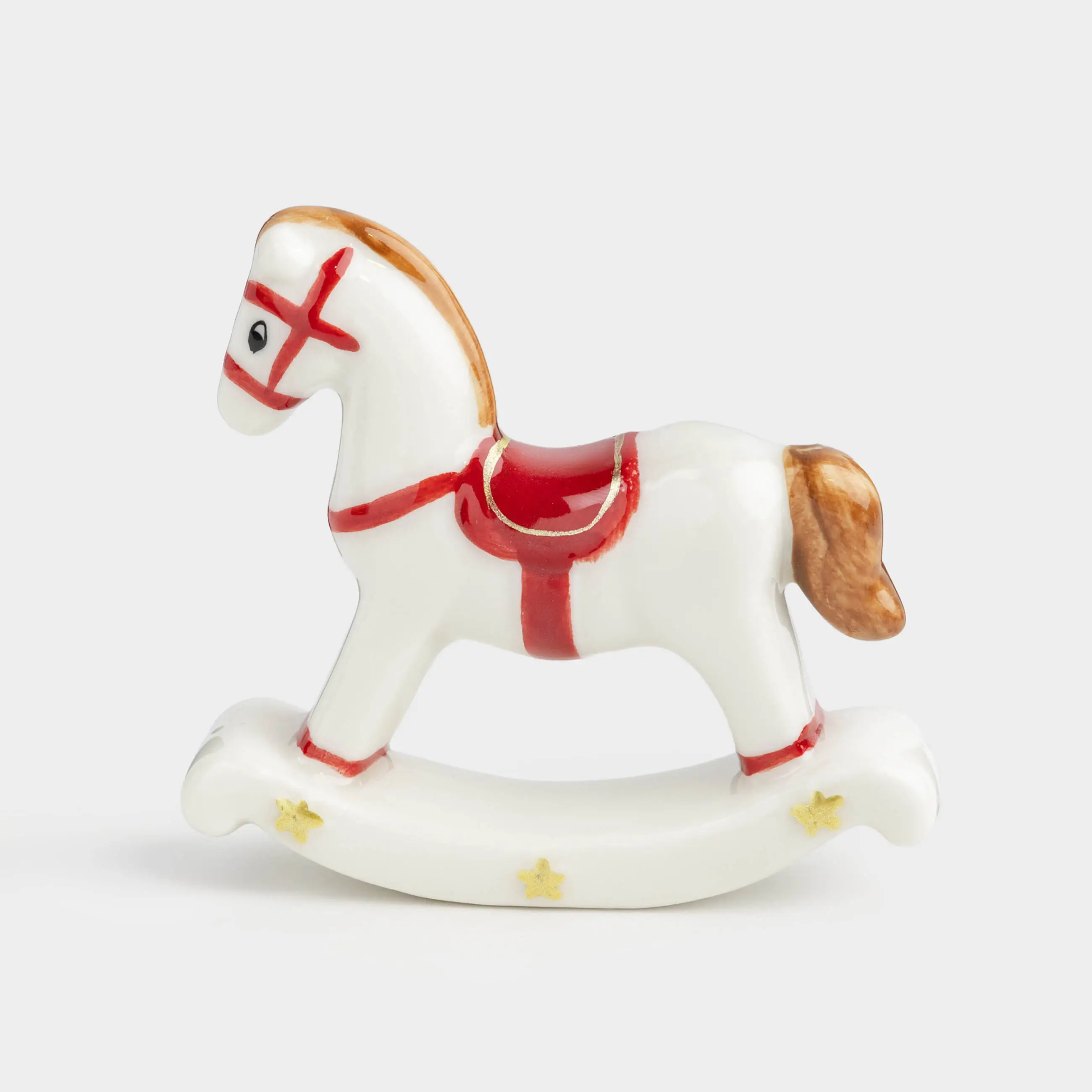 Статуэтка, 7 см, фарфор P, белая, Лошадка-качалка, Antique horse