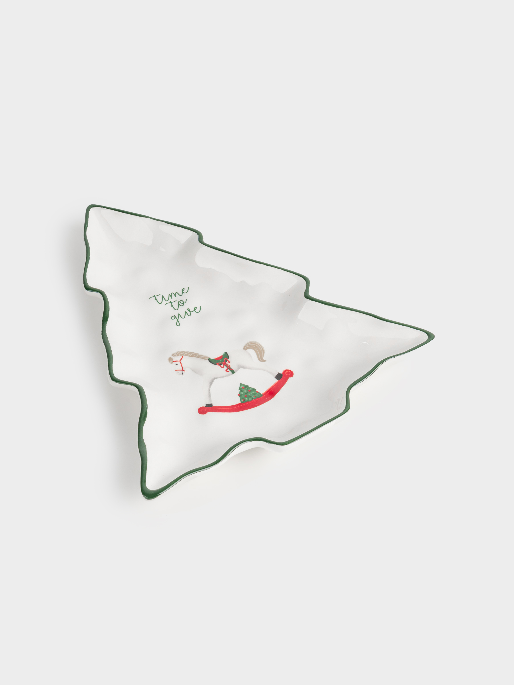 Ыдыс, 31х27 см, керамика, Жылқы, Сhristmas green, image-1