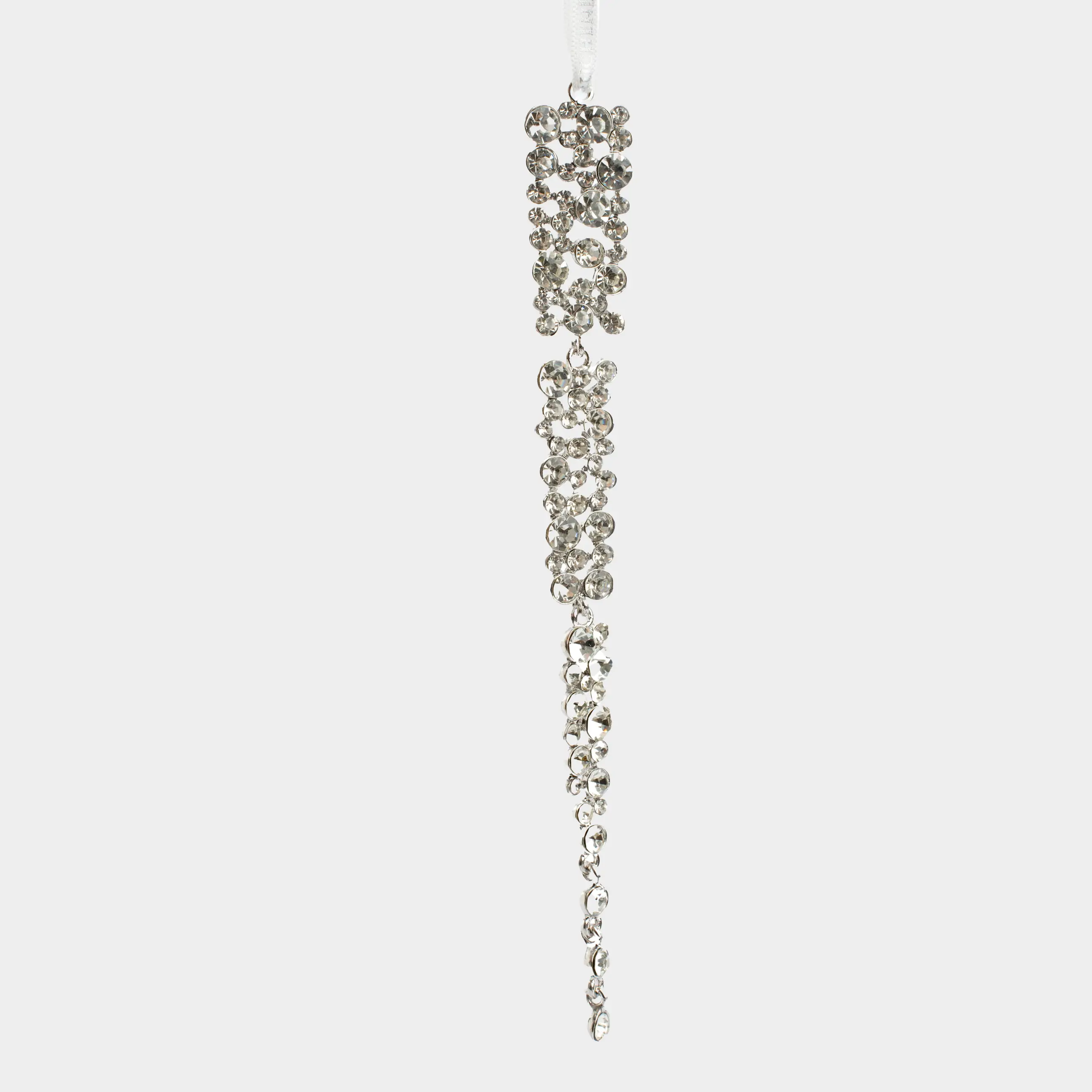 Игрушка елочная, 18 см, металл, серебристая, Кристаллы, Ice crystal