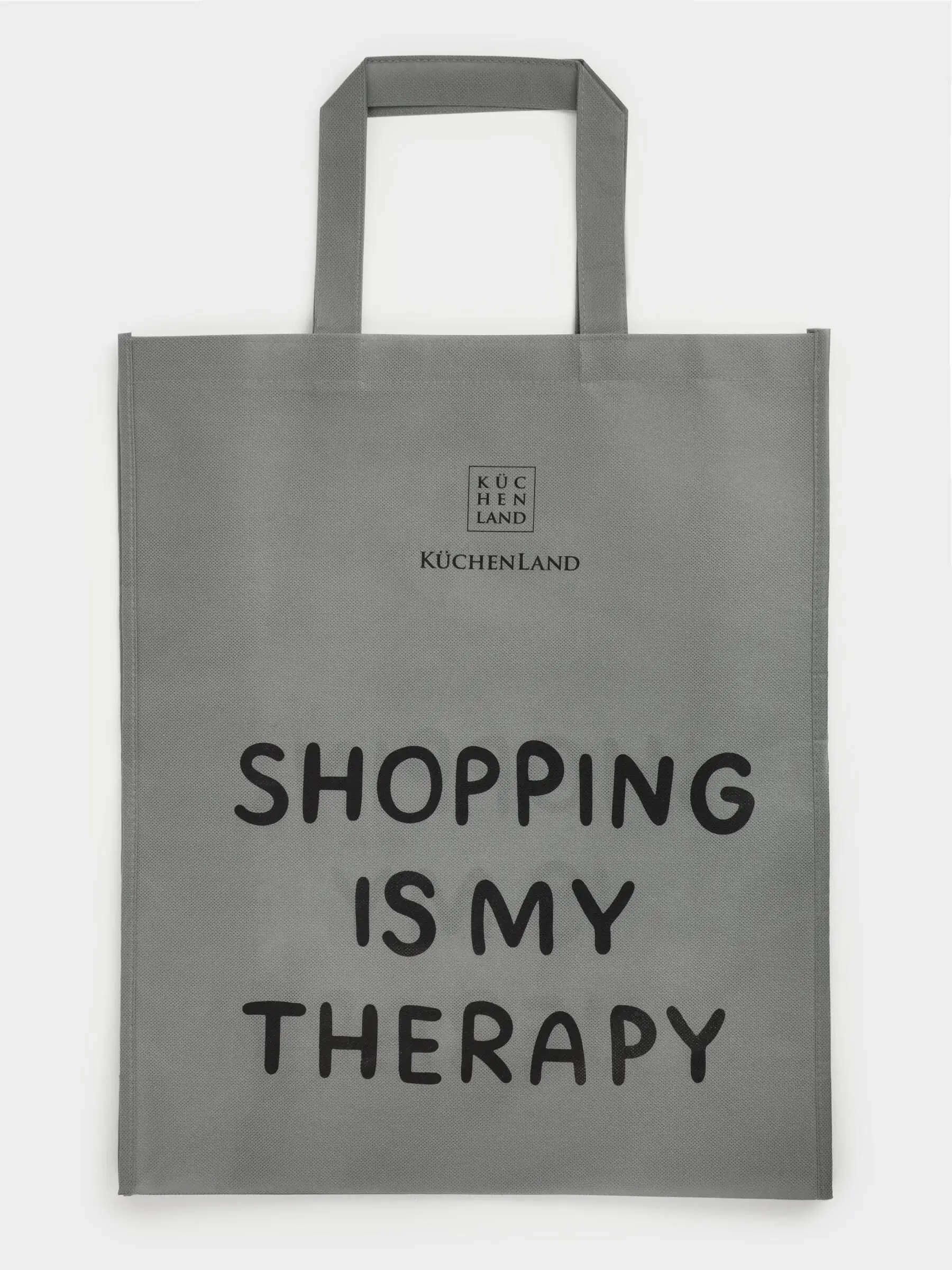 Шоппер сөмкесі, 55х45 см, полипропилен, сұр, Дизайн, Shopping font