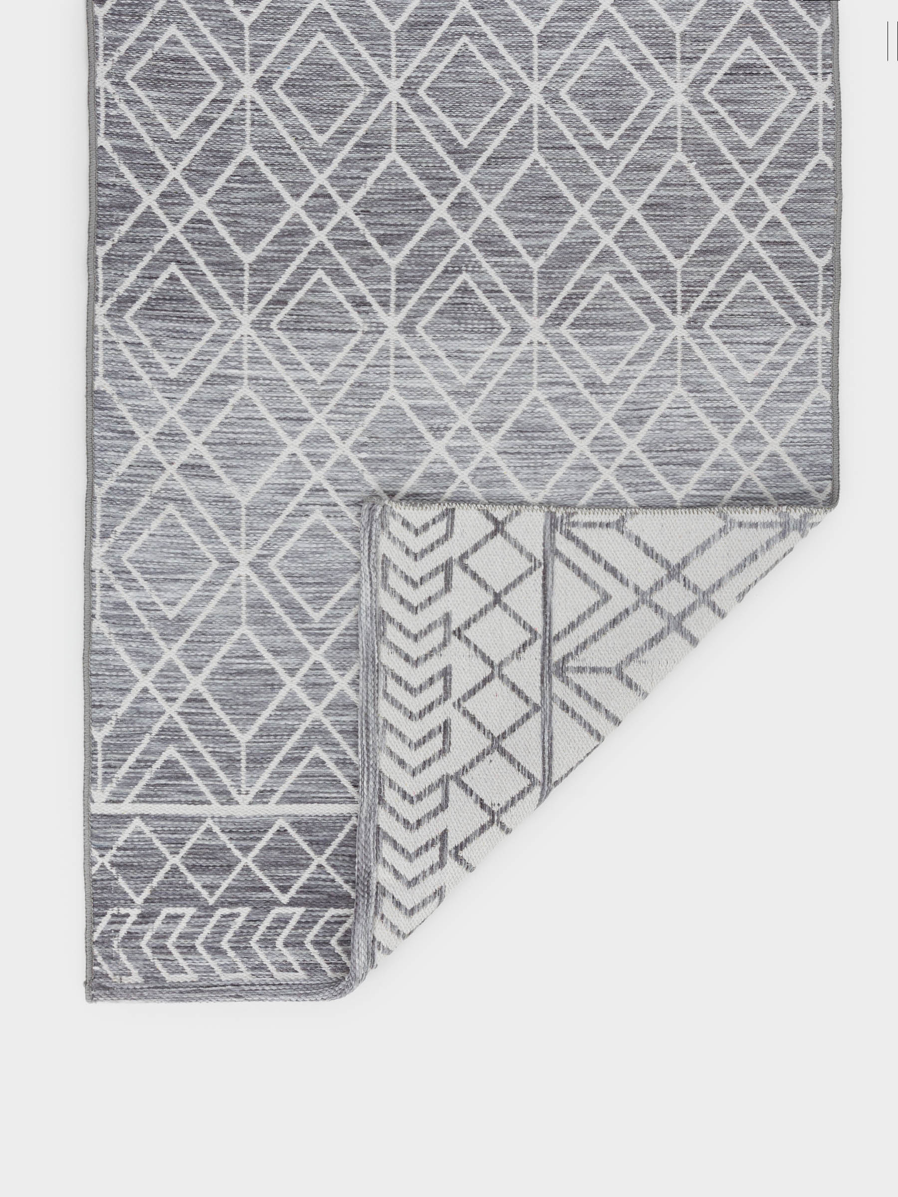Коврик, 80х150 см, полиэстер/хлопок, серый, Ромб, Rhombic, image-2
