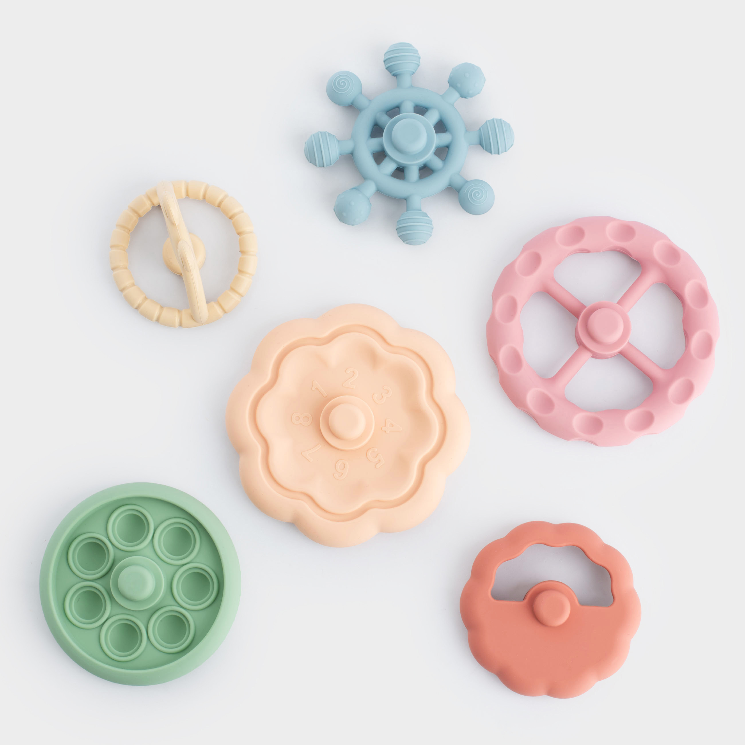 Игрушка развивающая, 11 см, 6 пр, силикон, цветная, Пирамидка фигурная, Kiddy, image-3