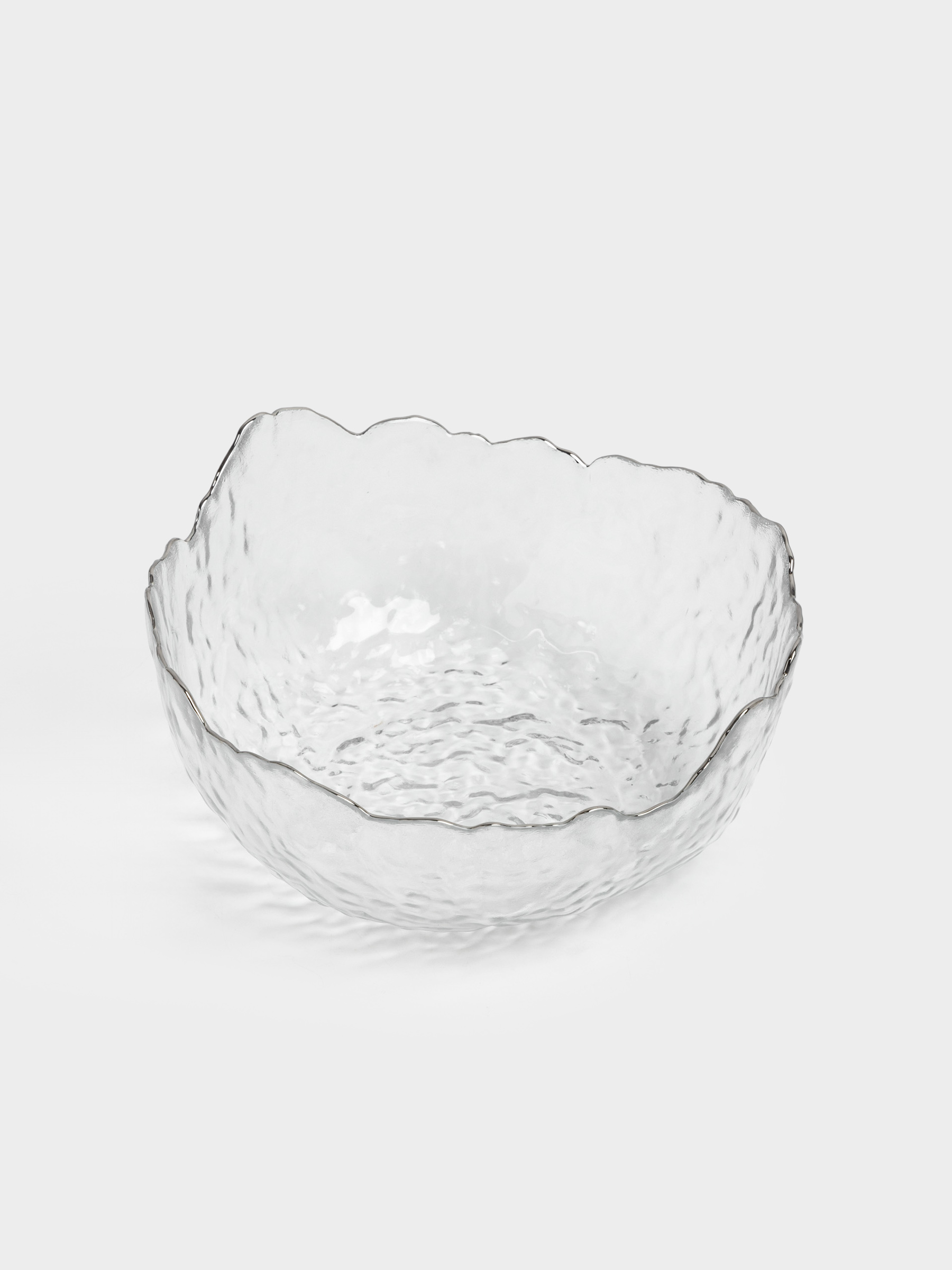 Салатник, 17х7 см, 700 мл, стекло, с серебристым кантом, Nautilus silver, image-2