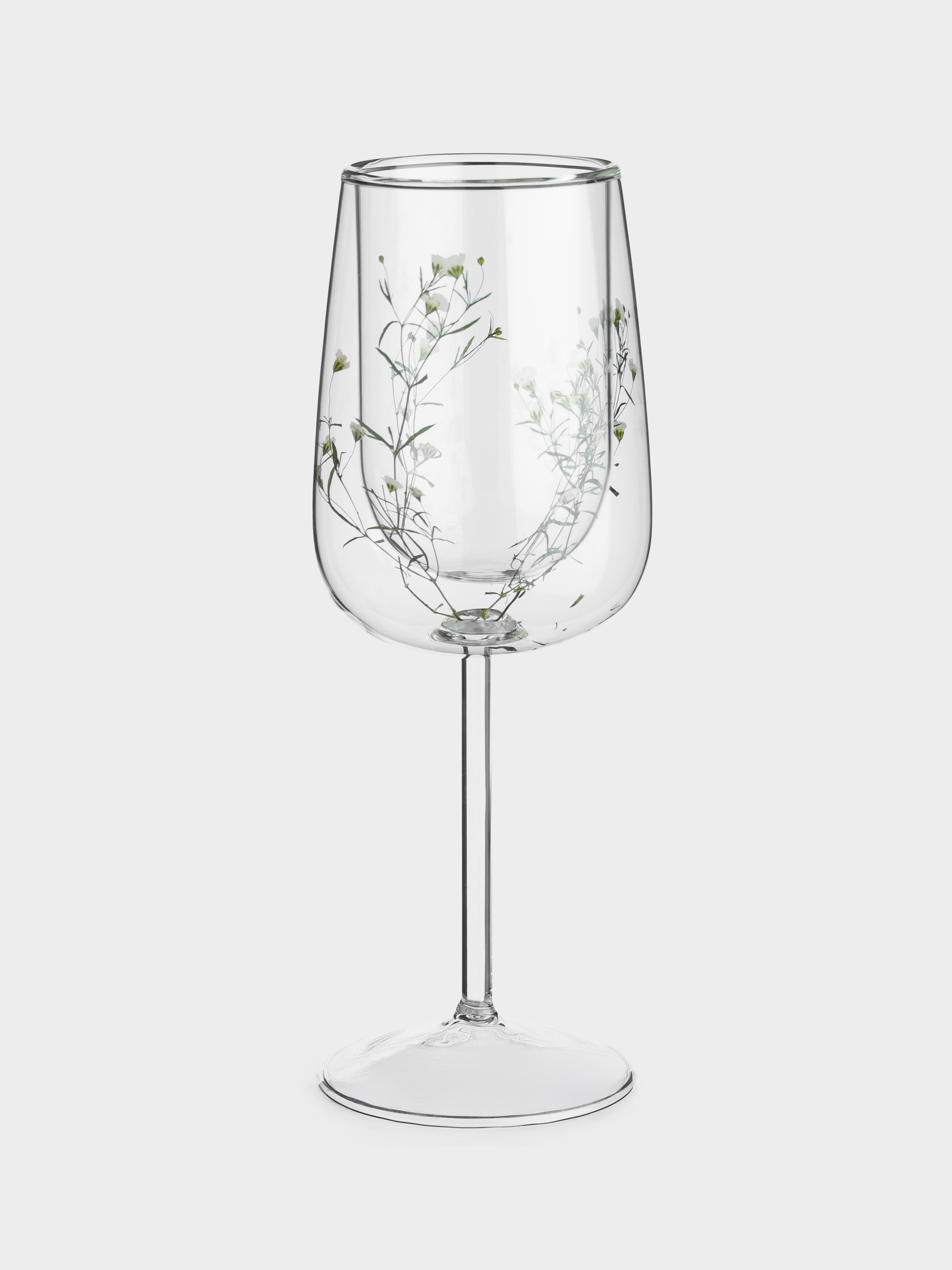 Бокал для вина, 320 мл, стекло Б, с сухоцветами внутри, Air decor, image-0