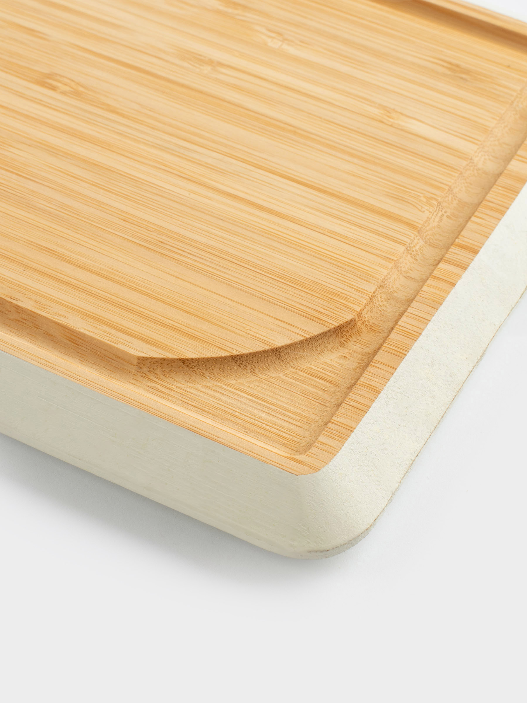 Кесу тақтасы, 28х20 см, бамбук, тікбұрышты, сұр жиек, Bamboo, image-2