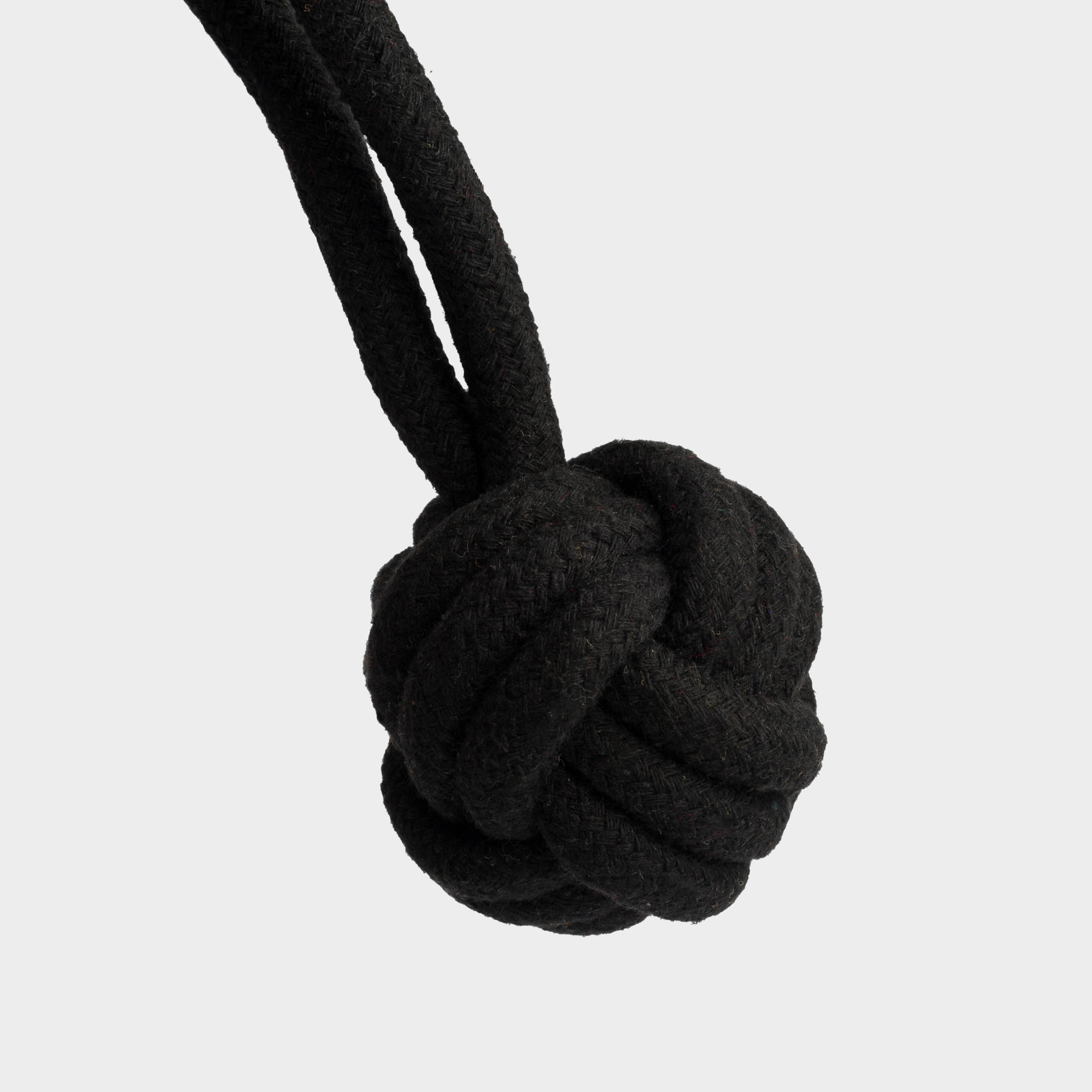 Игрушка для собак, 30 см, хлопок, черная, Шар на канате, Big pet, image-3