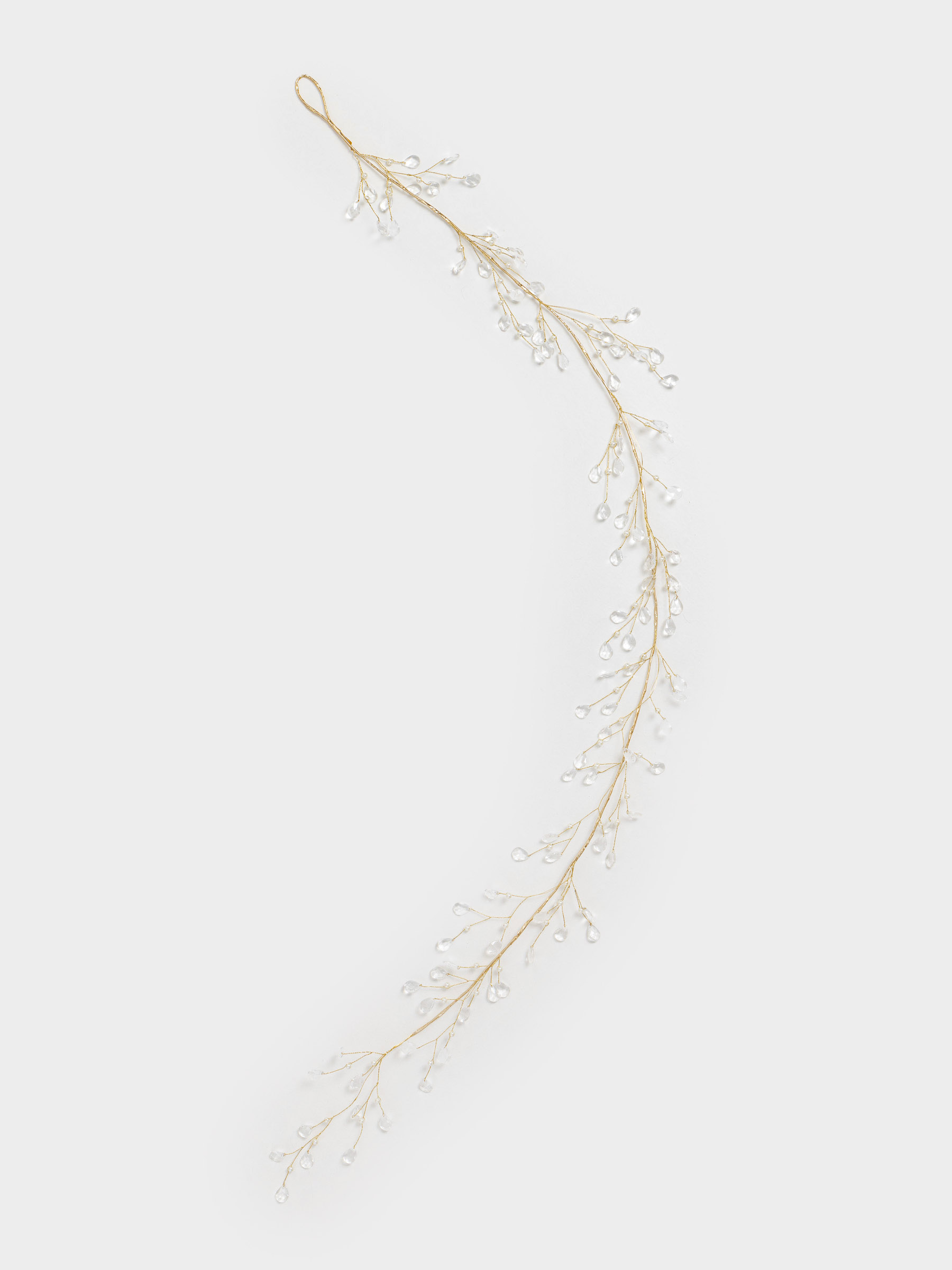 Сәндік бұтақ-гирлянд, 1,2 м, акрил/металл, Күміс кристалдар, Crystal decor, image-4
