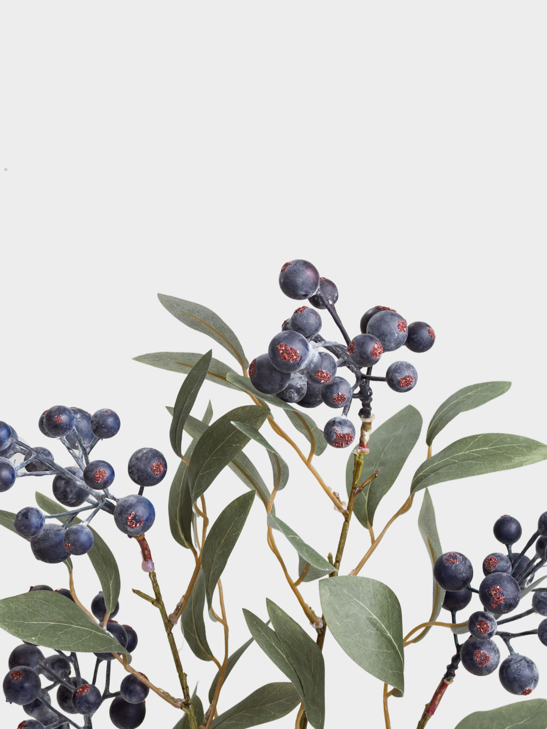 Ветка декоративная, 91 см, пенопласт/полиэстер, Синие ягоды, Blue berry, image-3