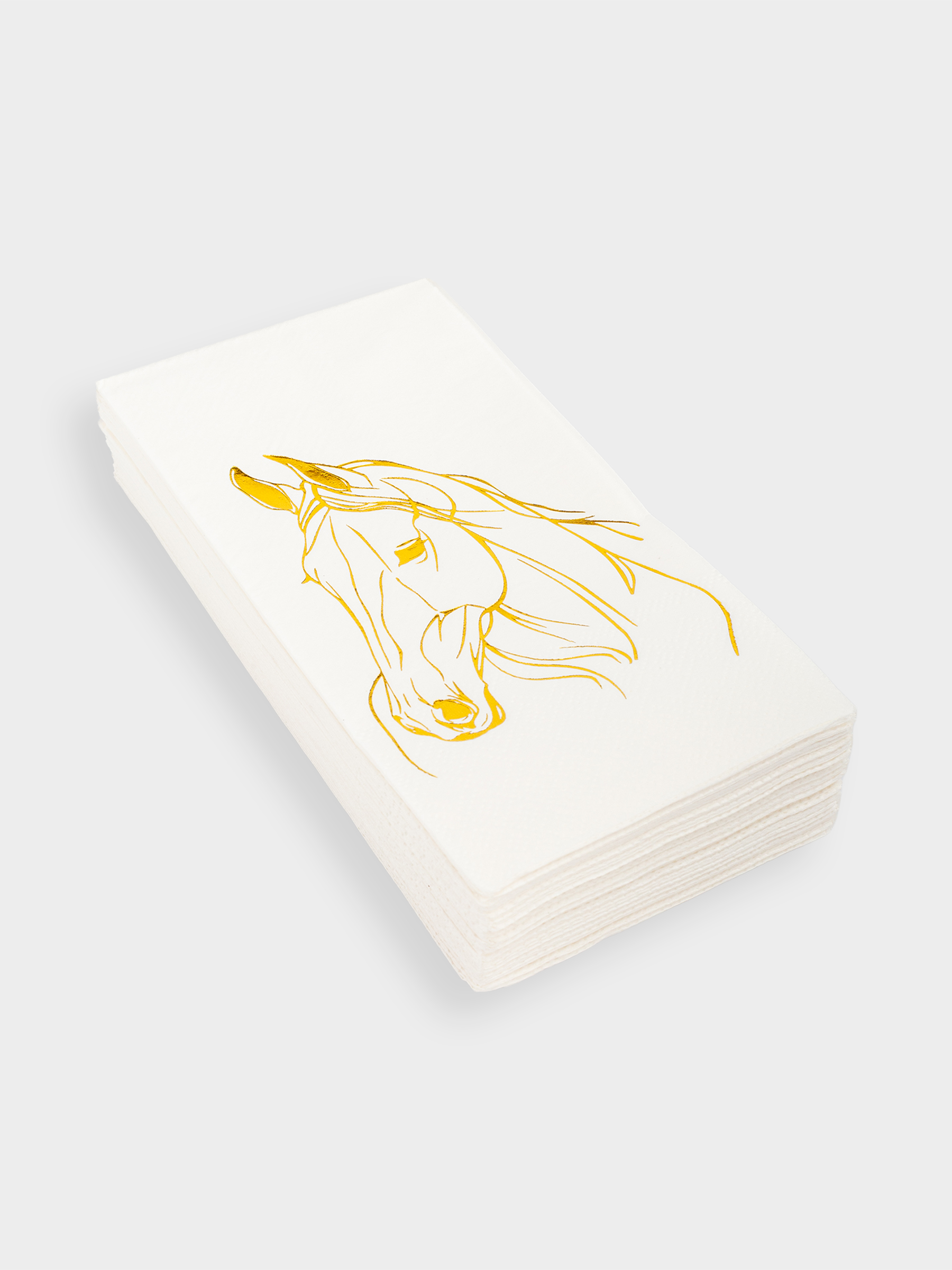 Қағаз майлықтар, 33х33 см, 20 дана, төртбұрышты, ақ, Алтын жылқы, Horse gold, image-1
