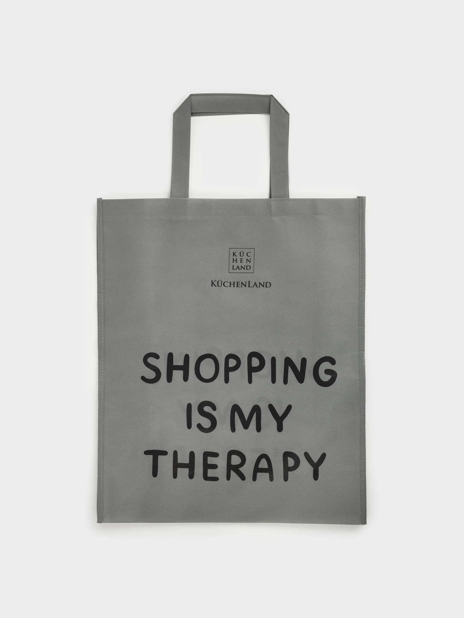 Сумка-шоппер, 34х30 см, полипропилен, серая, Дизайн, Shopping font, image-0