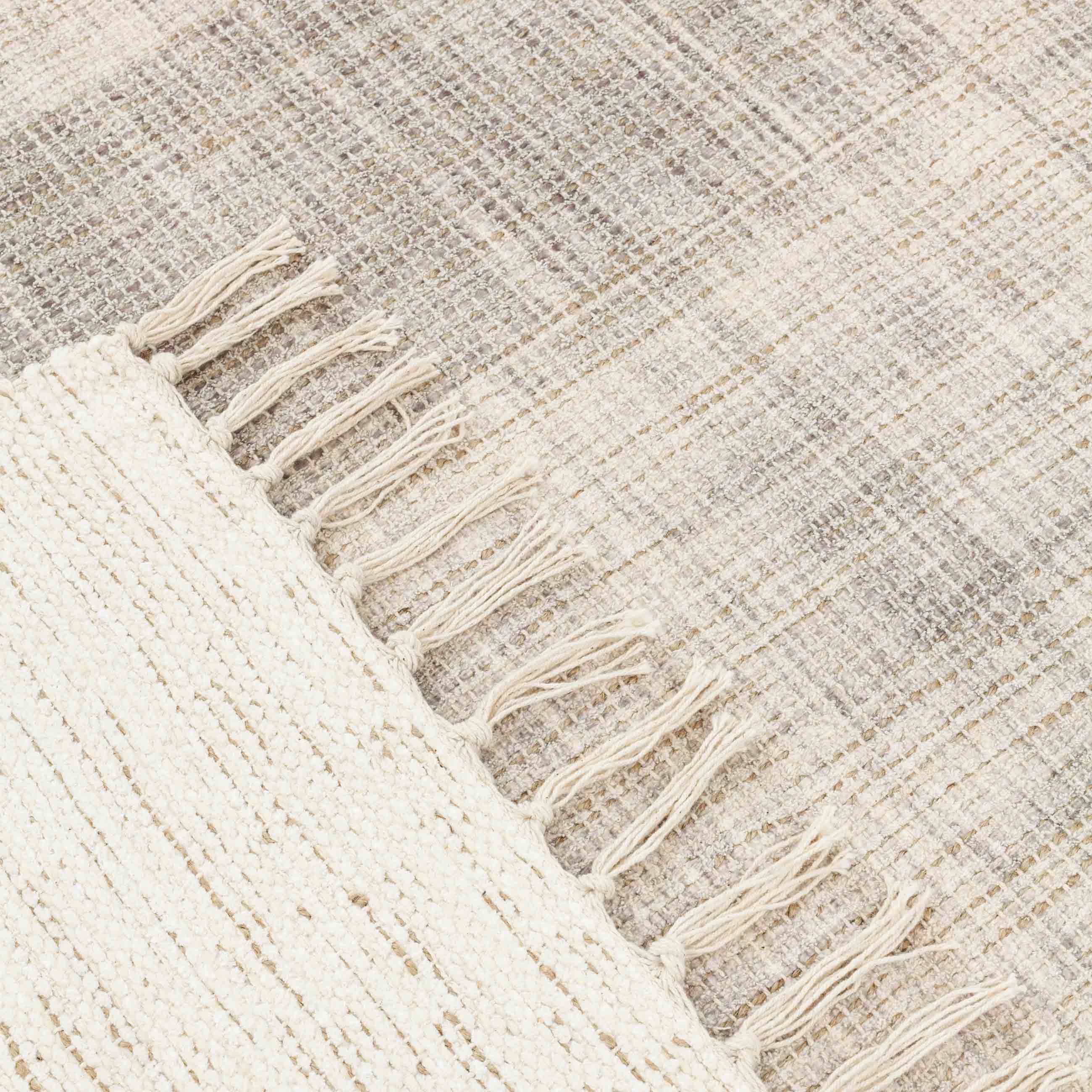 Кілем, 150х200 см, шашағы бар, мақта/джут/полиэстер, сарғылт-қоңыр, Реферат, image-5