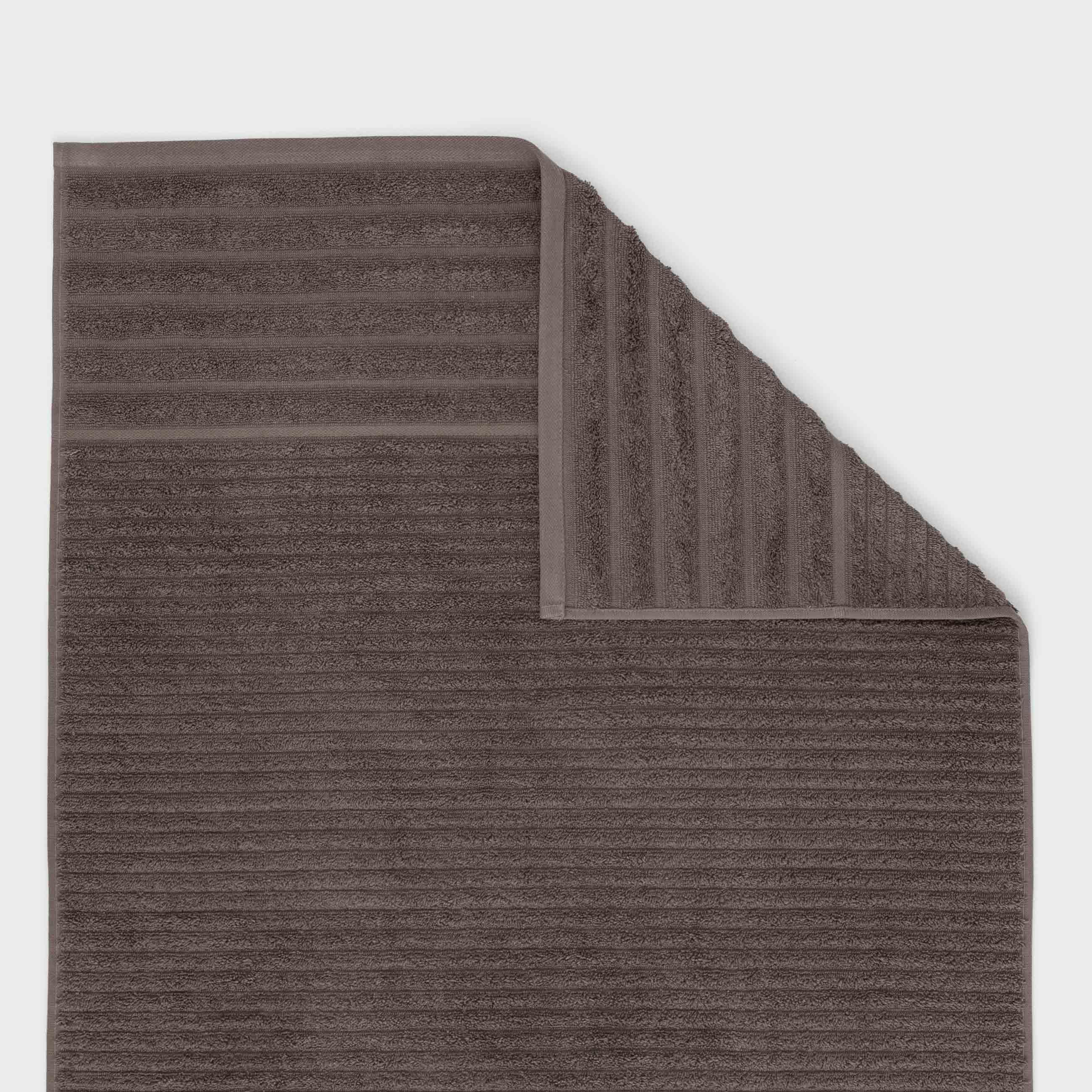 Полотенце, 40х60 см, хлопок, коричневое, Объемные полосы, Stripes cotton, image-4