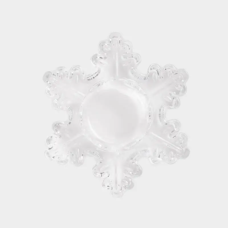 Подсвечник, 11 см, для чайной свечи, стекло, Снежинка, Snowfall ,image-0