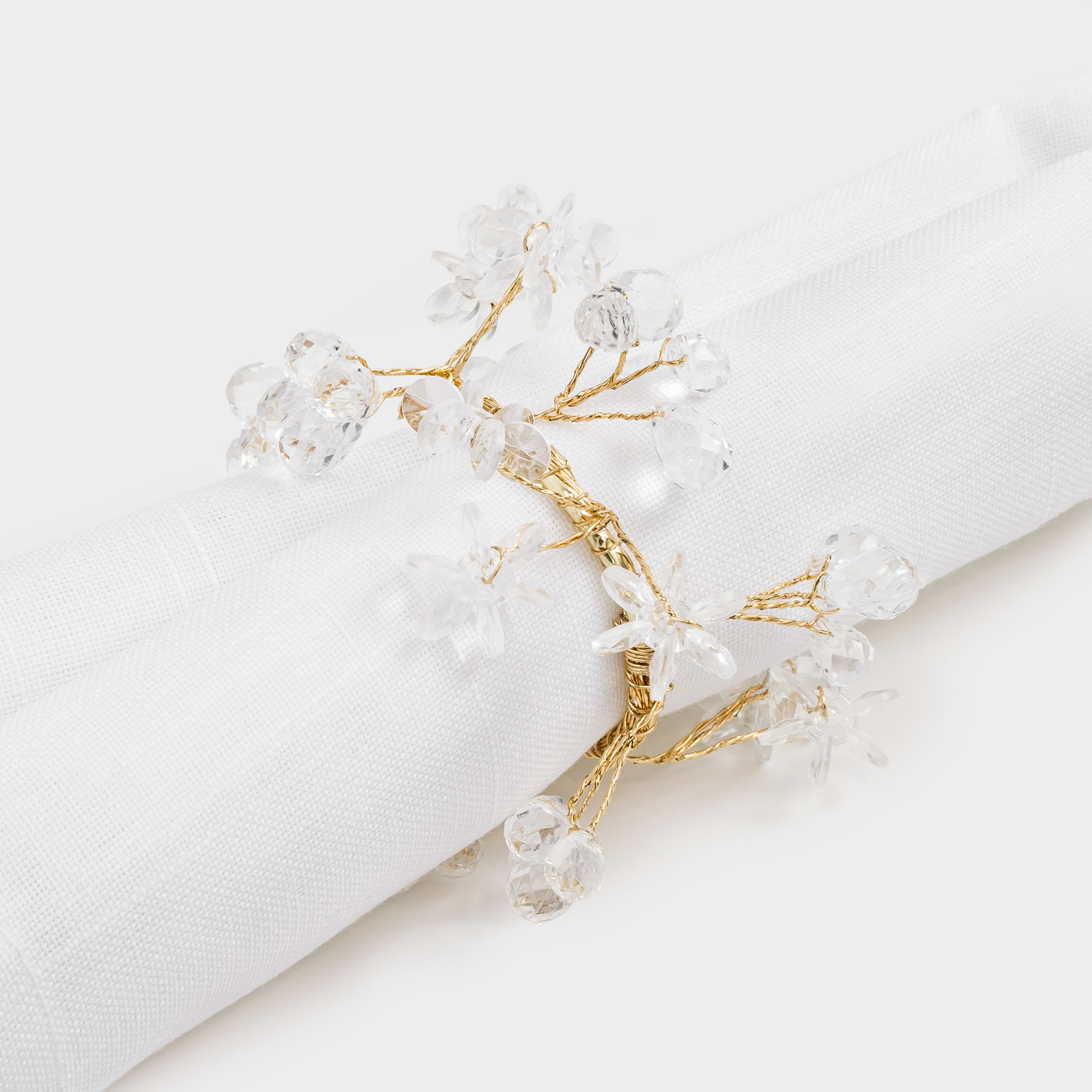 Кольцо для салфеток, 5 см, акрил/металл, золотистое, Кристаллы, Crystal decor, image-4