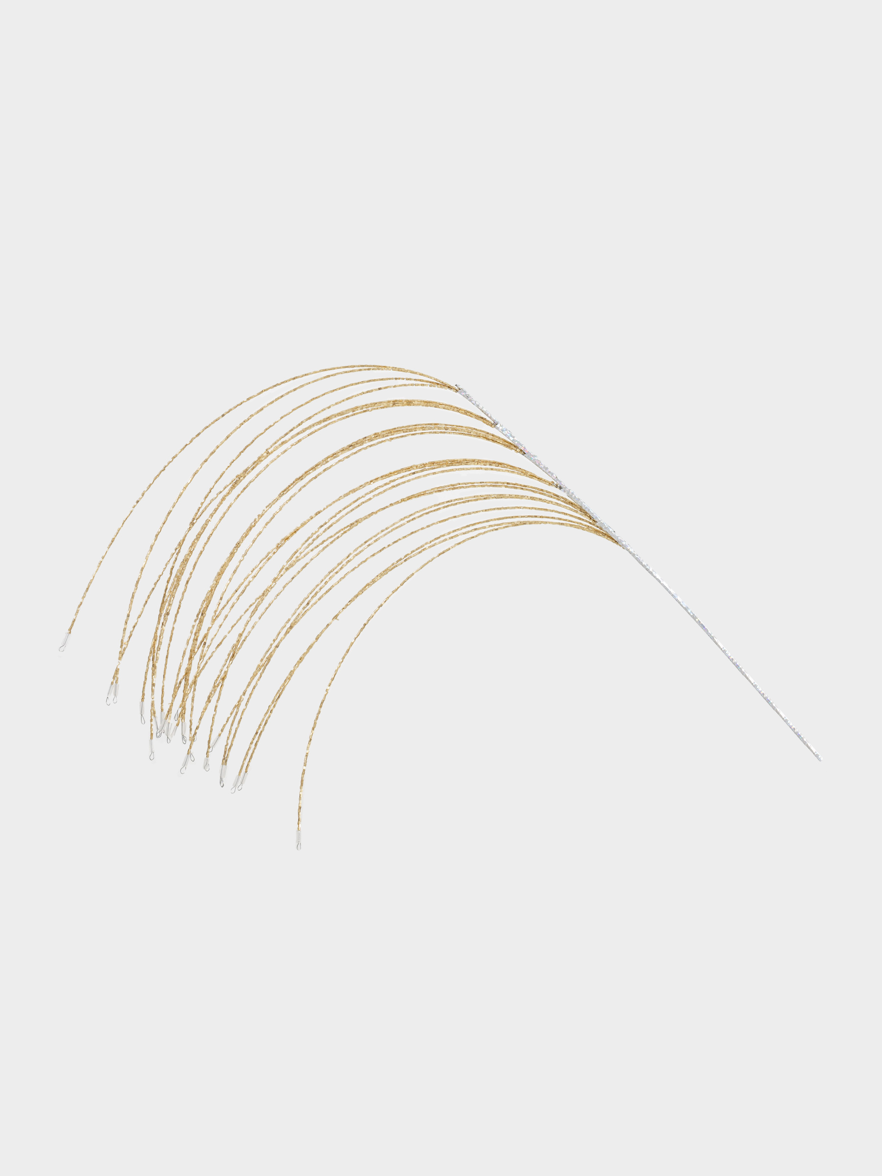 Ветка декоративная, 62 см, бисер/металл, золотистая, Ива, Curved decor, image-0
