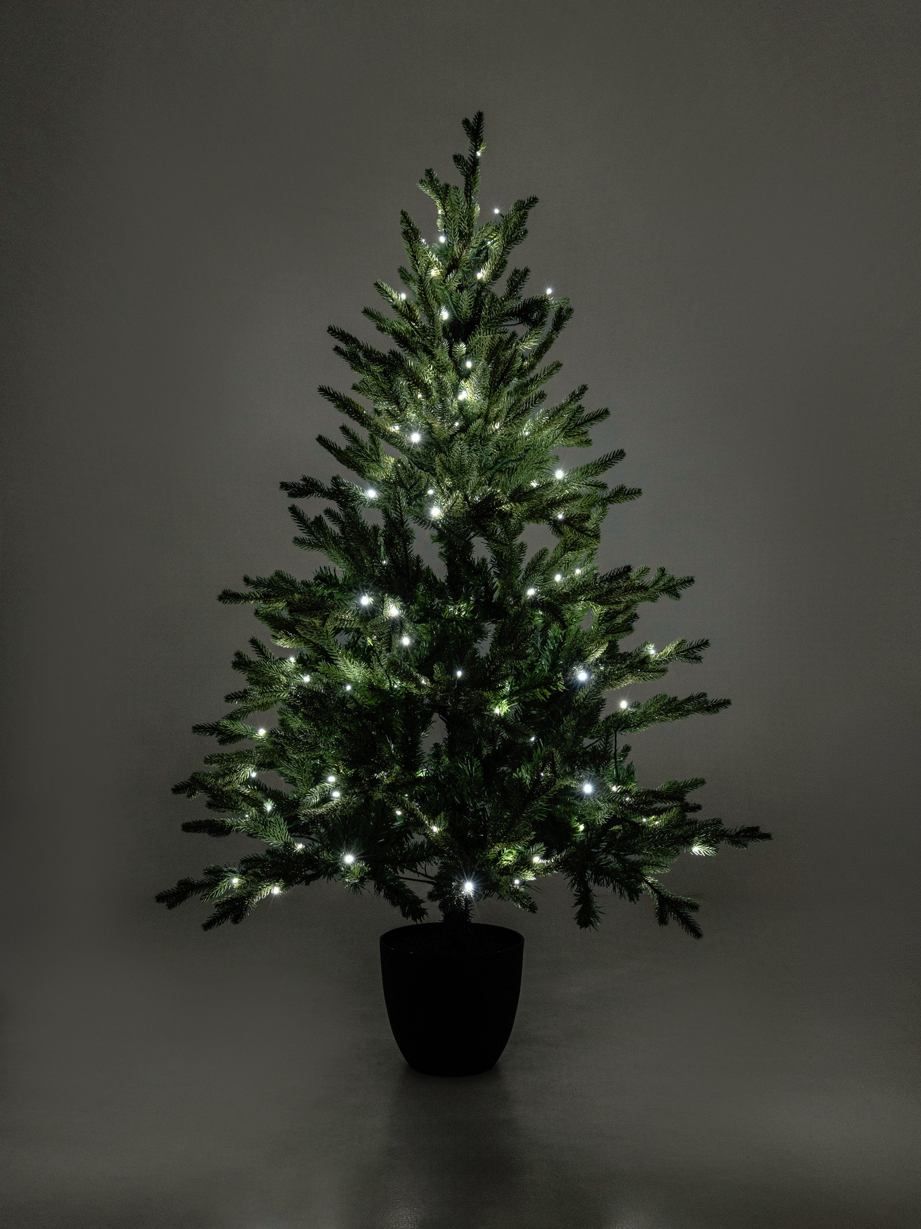 Жасанды шырша, 1,5 м, жарықтандырылған, құмырада, полиэтилен, Conifer decor, image-5