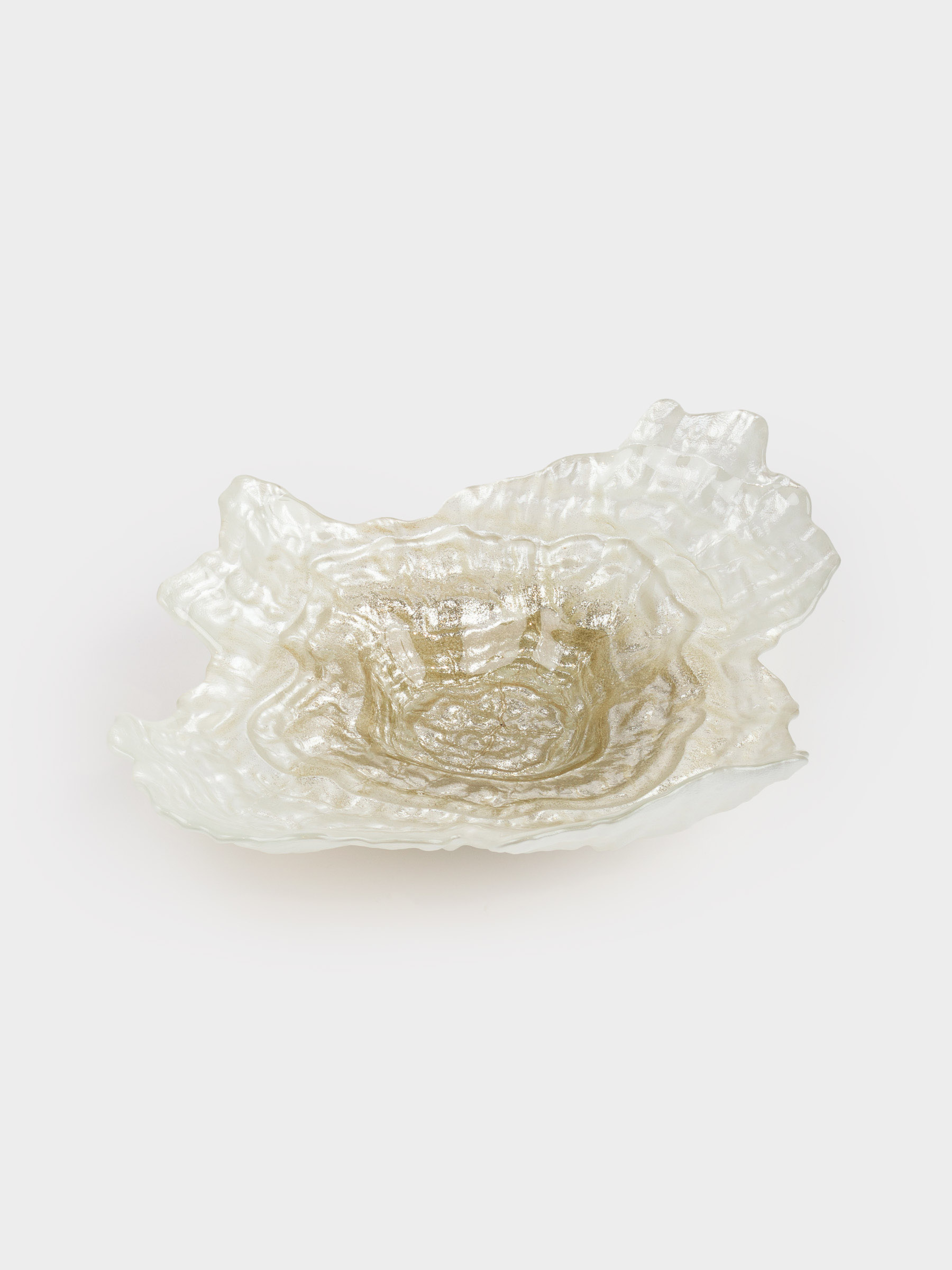Блюдо, 45х33х10 см, стекло, шампань/молочное, Устрица, Shellfish, image-0