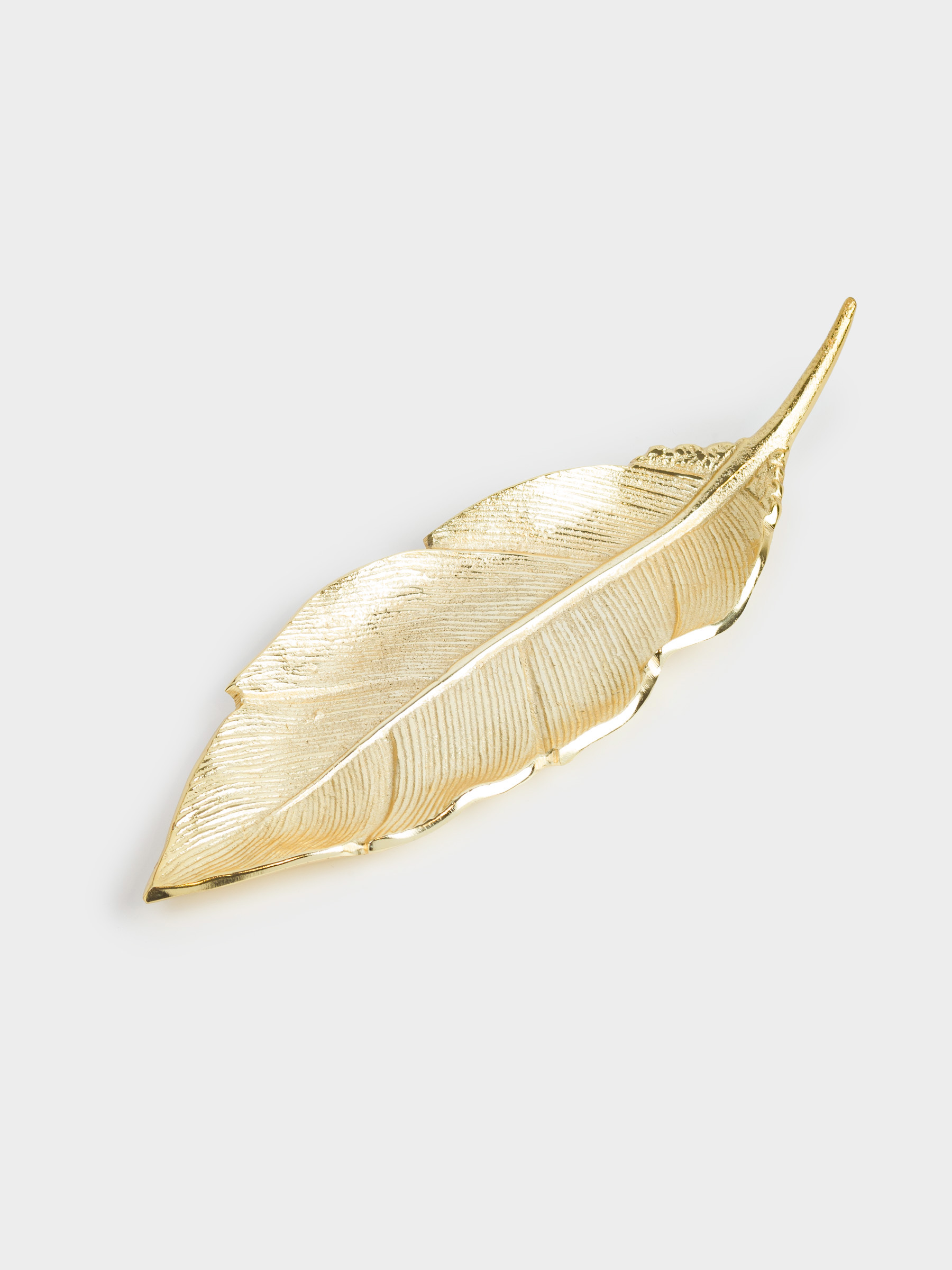 Блюдо декоративное, 26х9 см, металл, золотистое, Лист, Fantastic gold, image-0