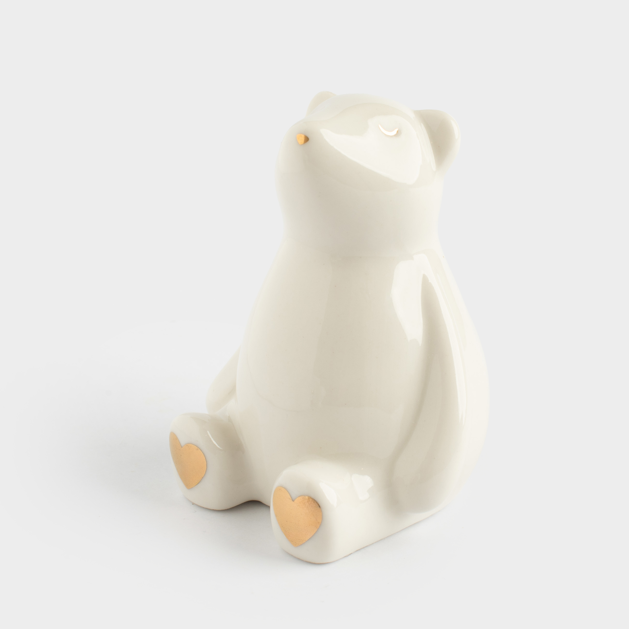 Статуэтка, 8 см, фарфор P, молочно-золотистая, Мишка, Bear, image-6