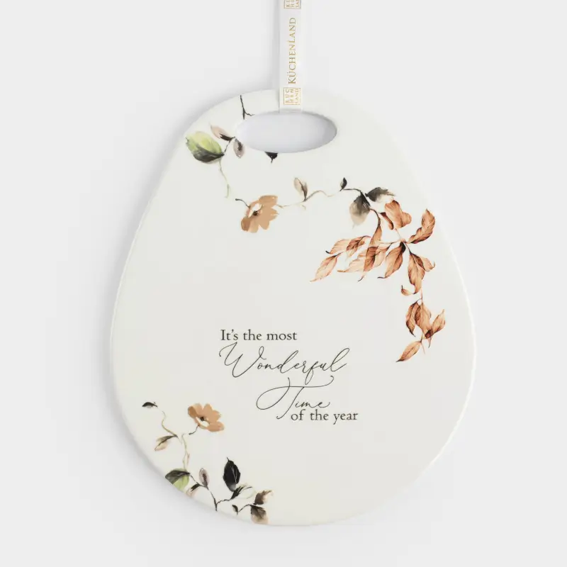 Подставка под горячее, 21х25 см, керамика/пробка, белая, Осенние цветы, Refined floral