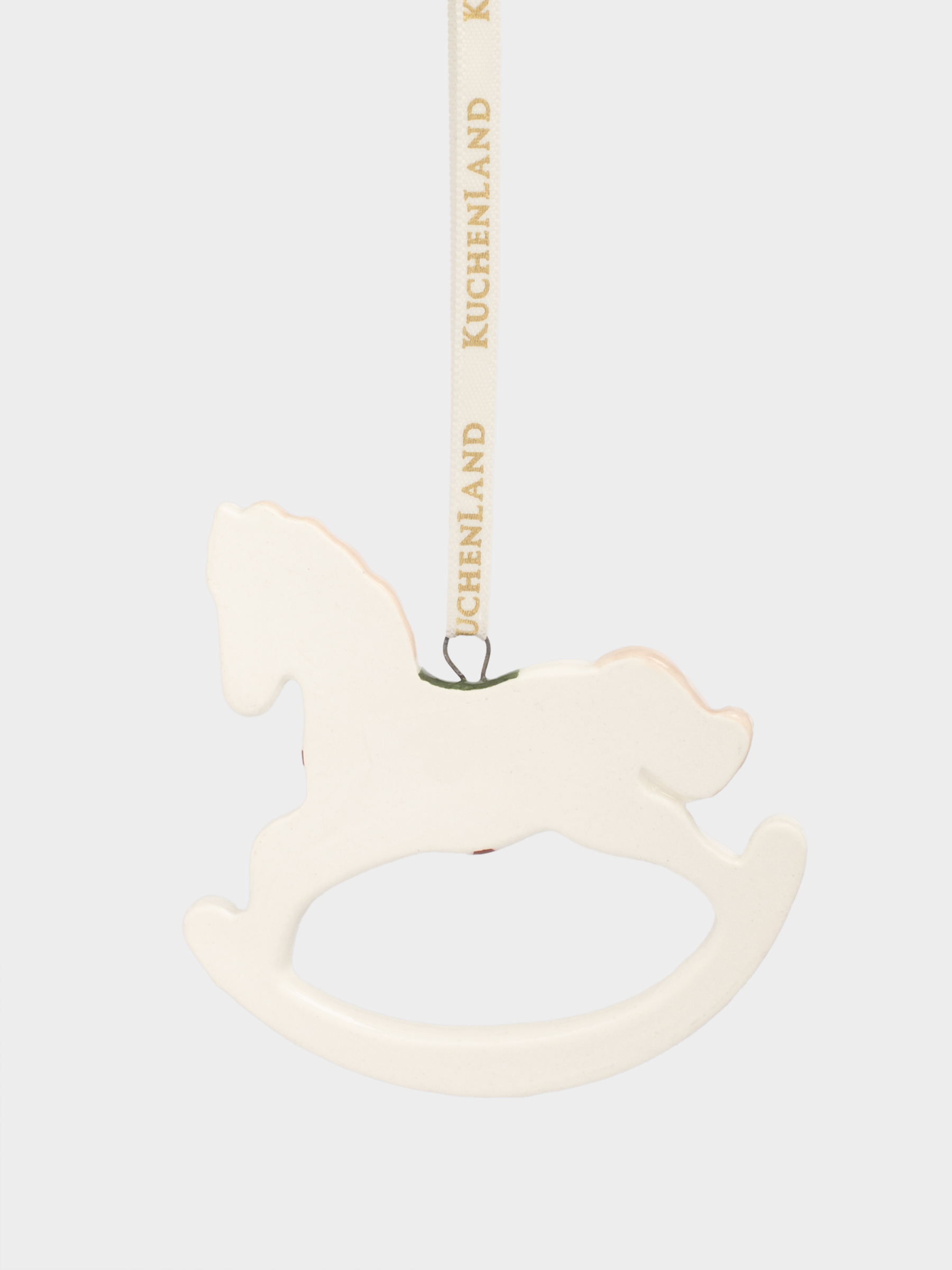 Шырша ойыншығы, 7 см, фарфор P, ақ, Жылқы, Figure christmas, image-1