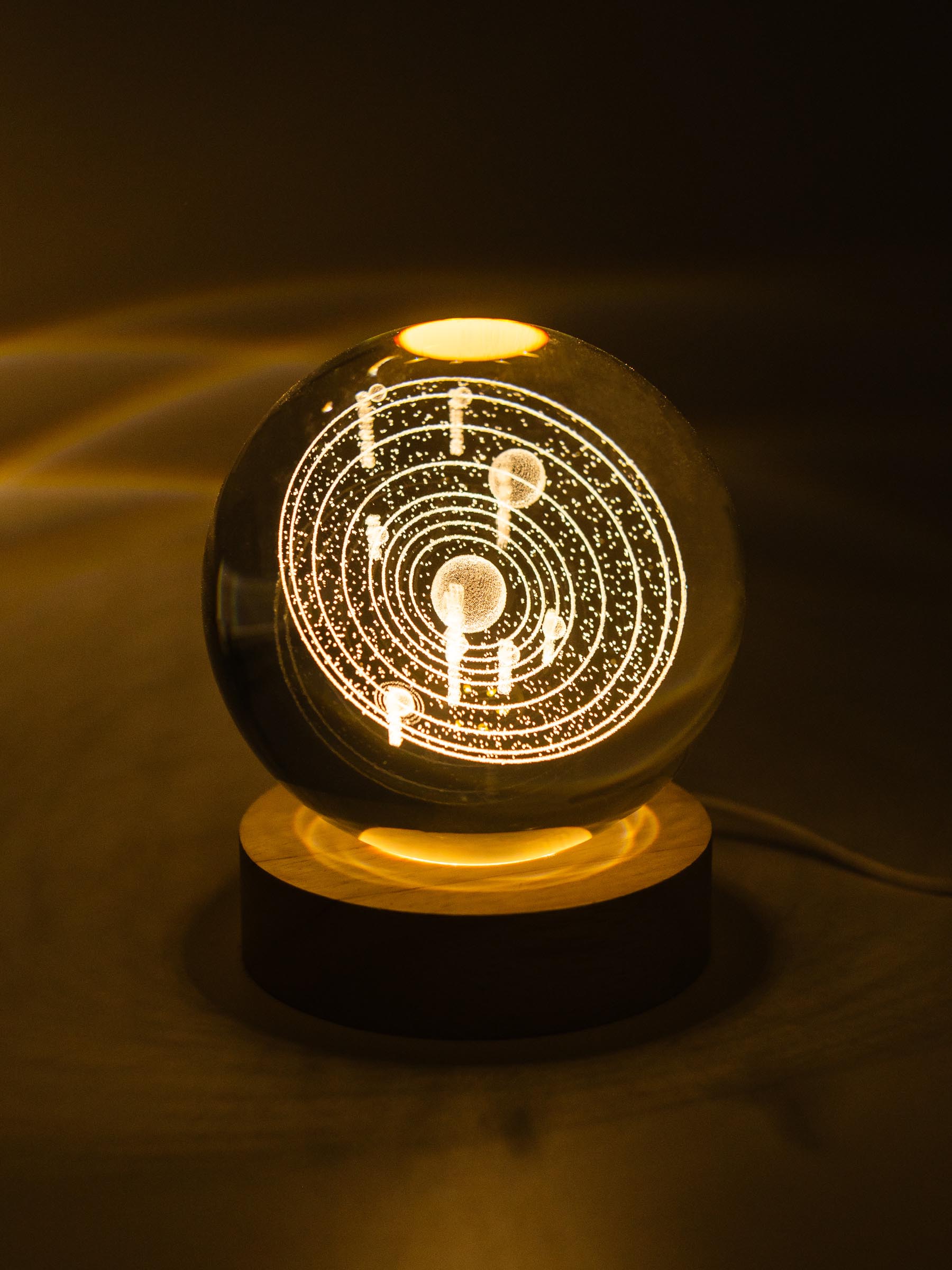 Сәндік шам, 10 см, шыны/ағаш, Планеталар, Illumination, image-4