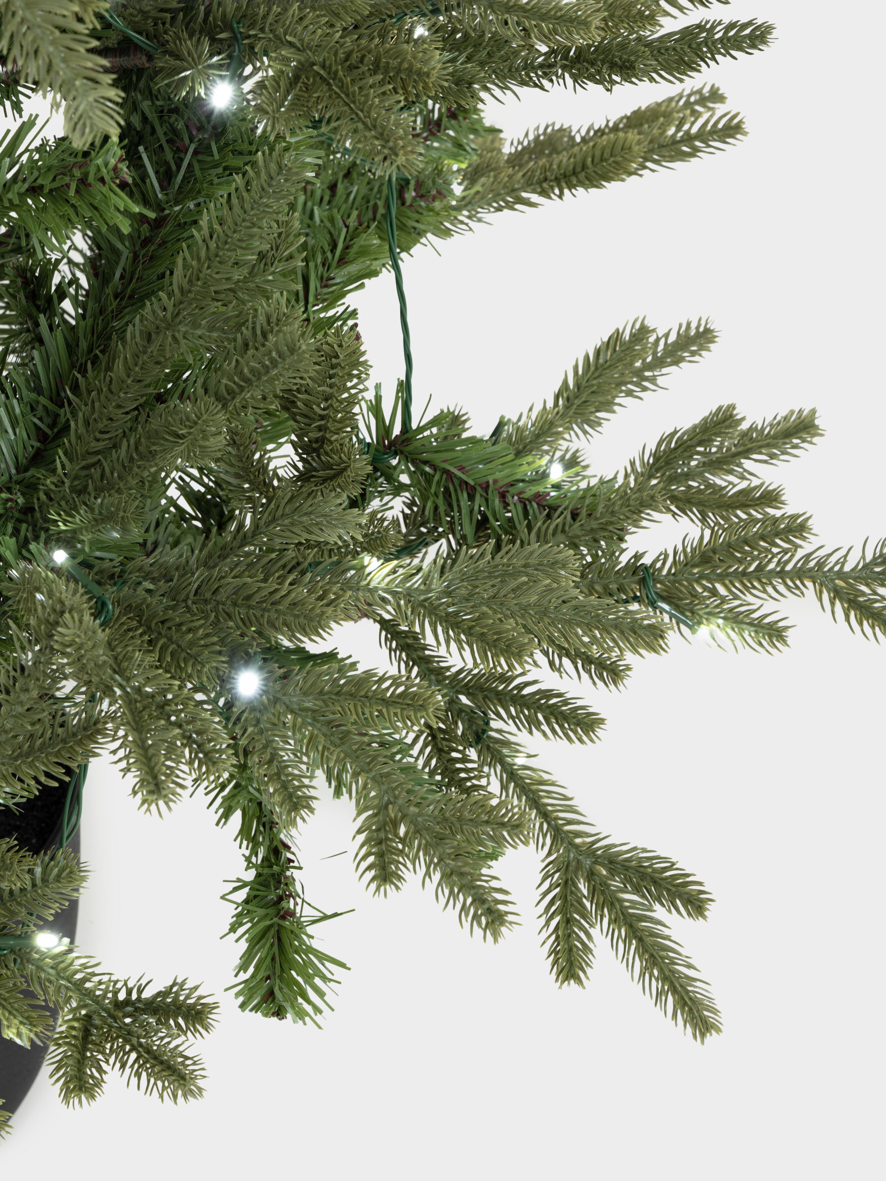Жасанды шырша, 1,5 м, жарықтандырылған, құмырада, полиэтилен, Conifer decor, image-2