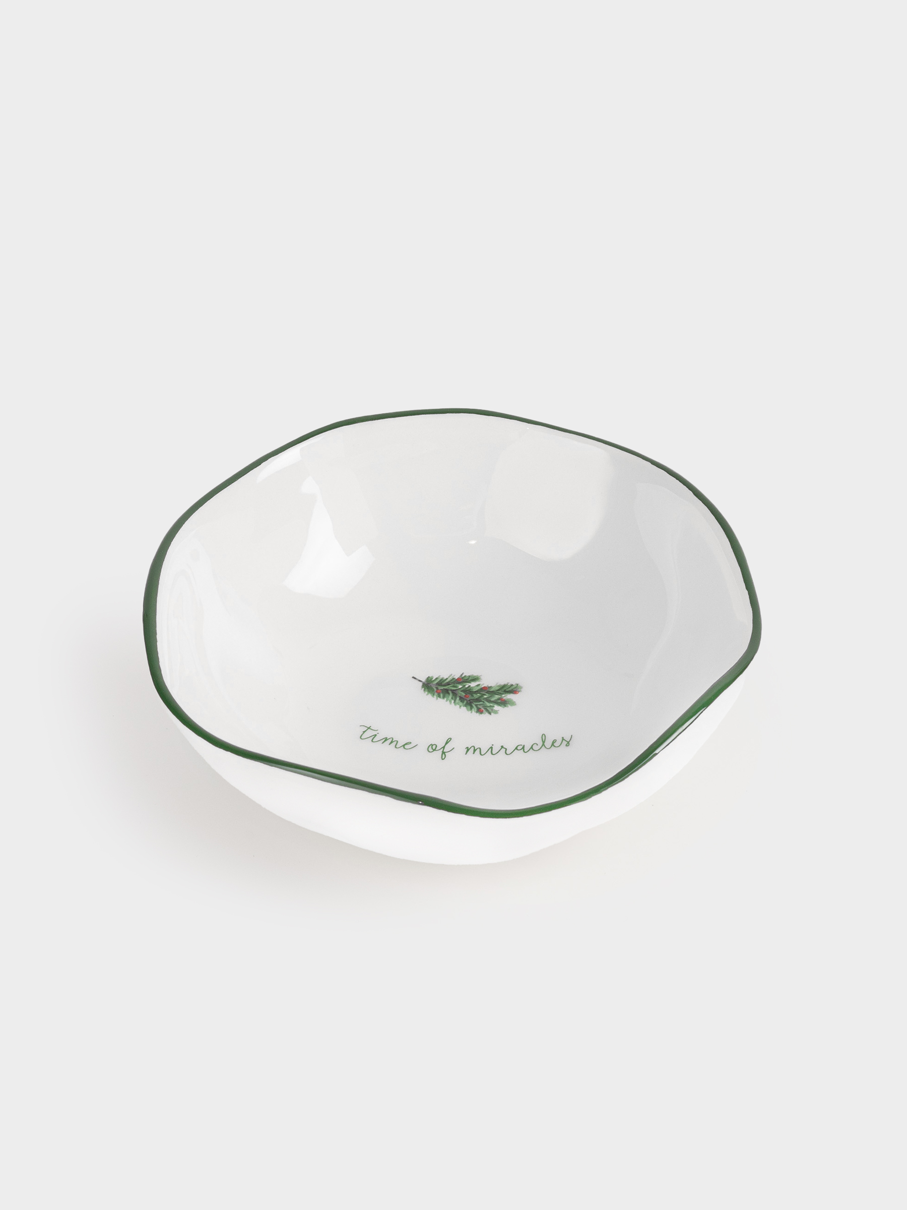 Салат ыдысы, 15х5 см, 370 мл, керамика, Шырша бұтағы, Сhristmas green, image-1
