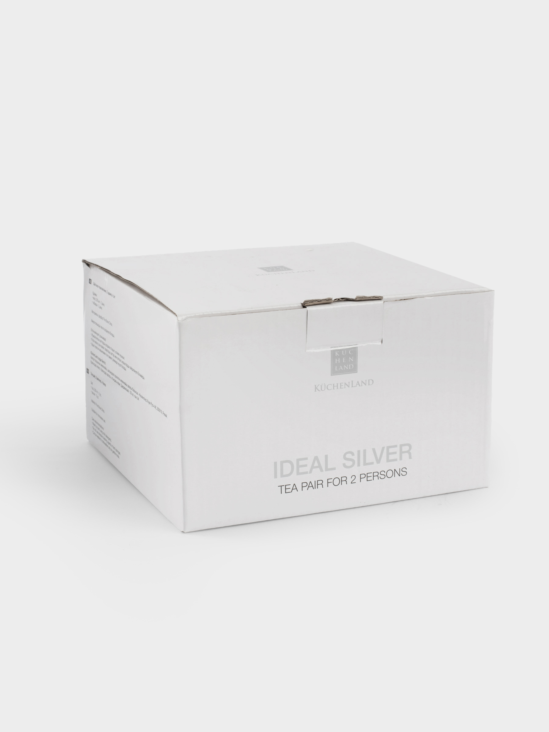 Шай жұбы, 2 тұлға, 4 зат, 250 мл, F фарфоры, ақ, Ideal silver, image-8