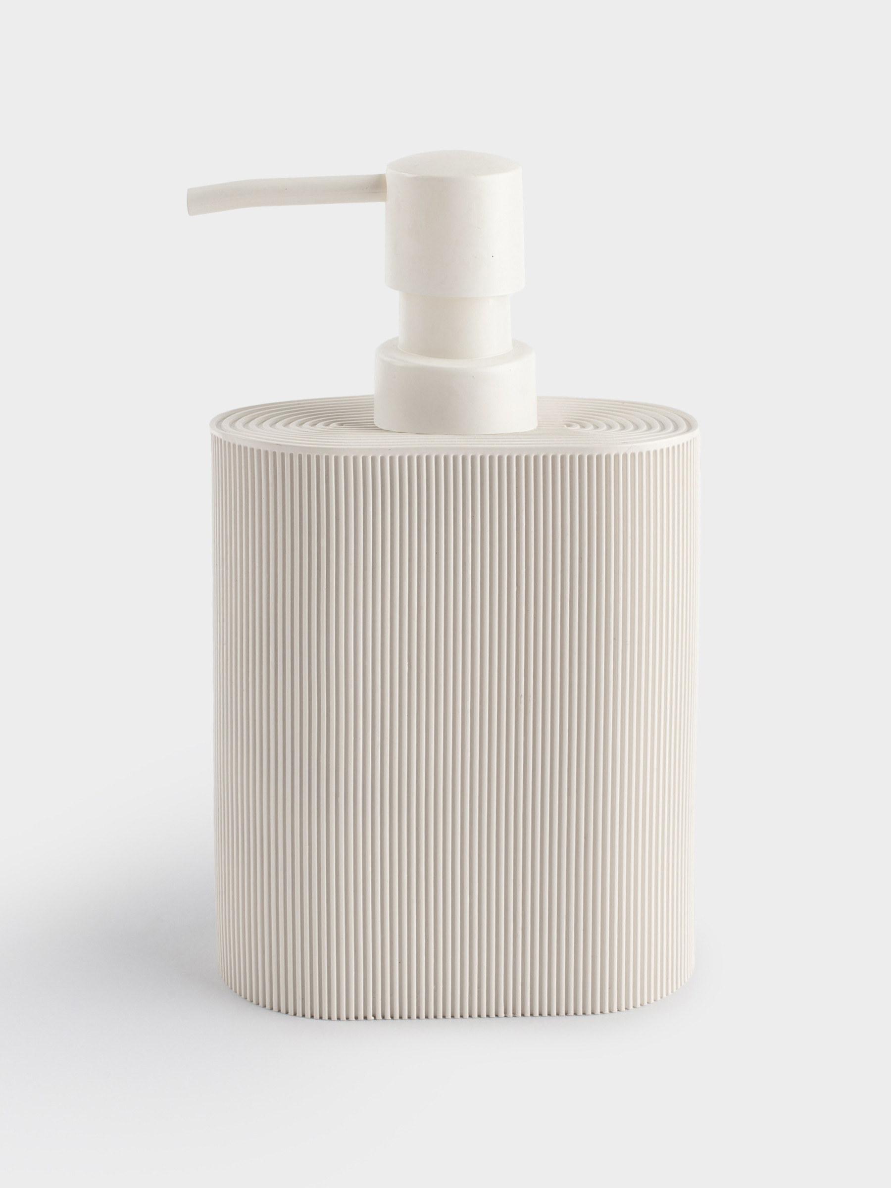 Сұйық сабын мөлшерлегіші, 320 мл, полирезин/пластик, сүт түстес, White stripes, image-0