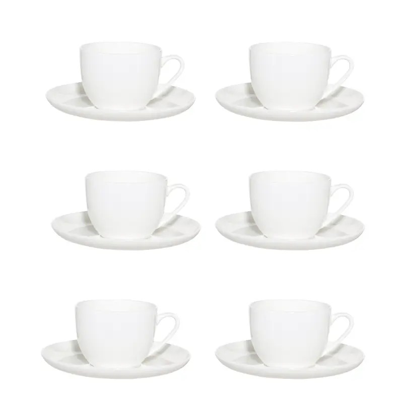 Пара чайная, 6 перс, 12 пр, 250 мл, фарфор F, белая, Ideal white ,image-0